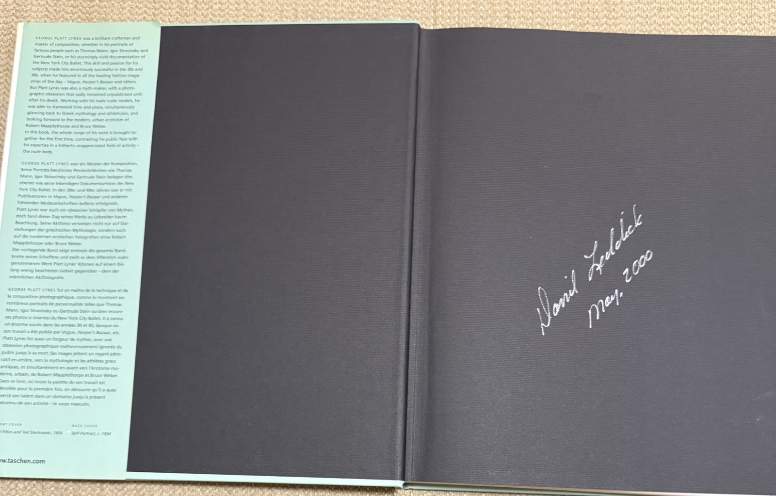 GEORGE PLATT LYNES by David Leddick (2000 HC) SIGNED COPY, 10×13, Lg. B&W, 240pp