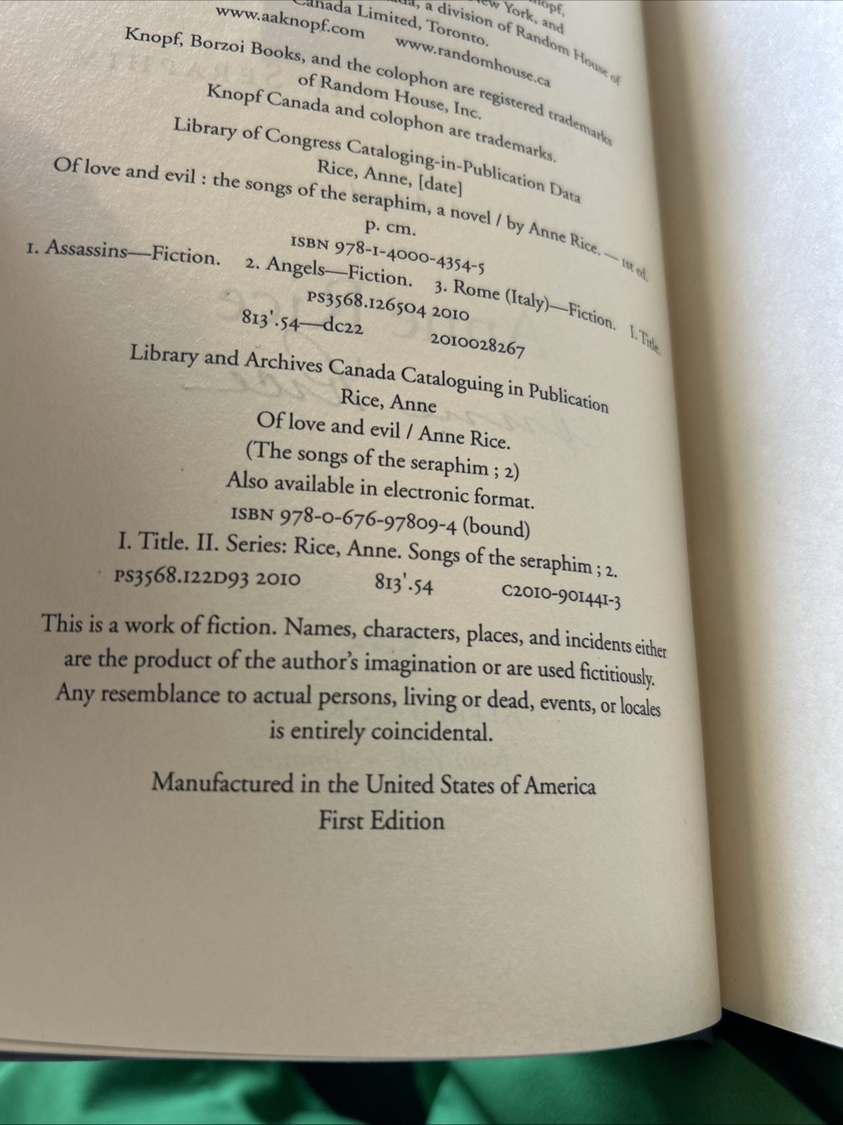 SIGNED – Anne Rice’s “Of Love And Evil” Hardcover Novel First Edition