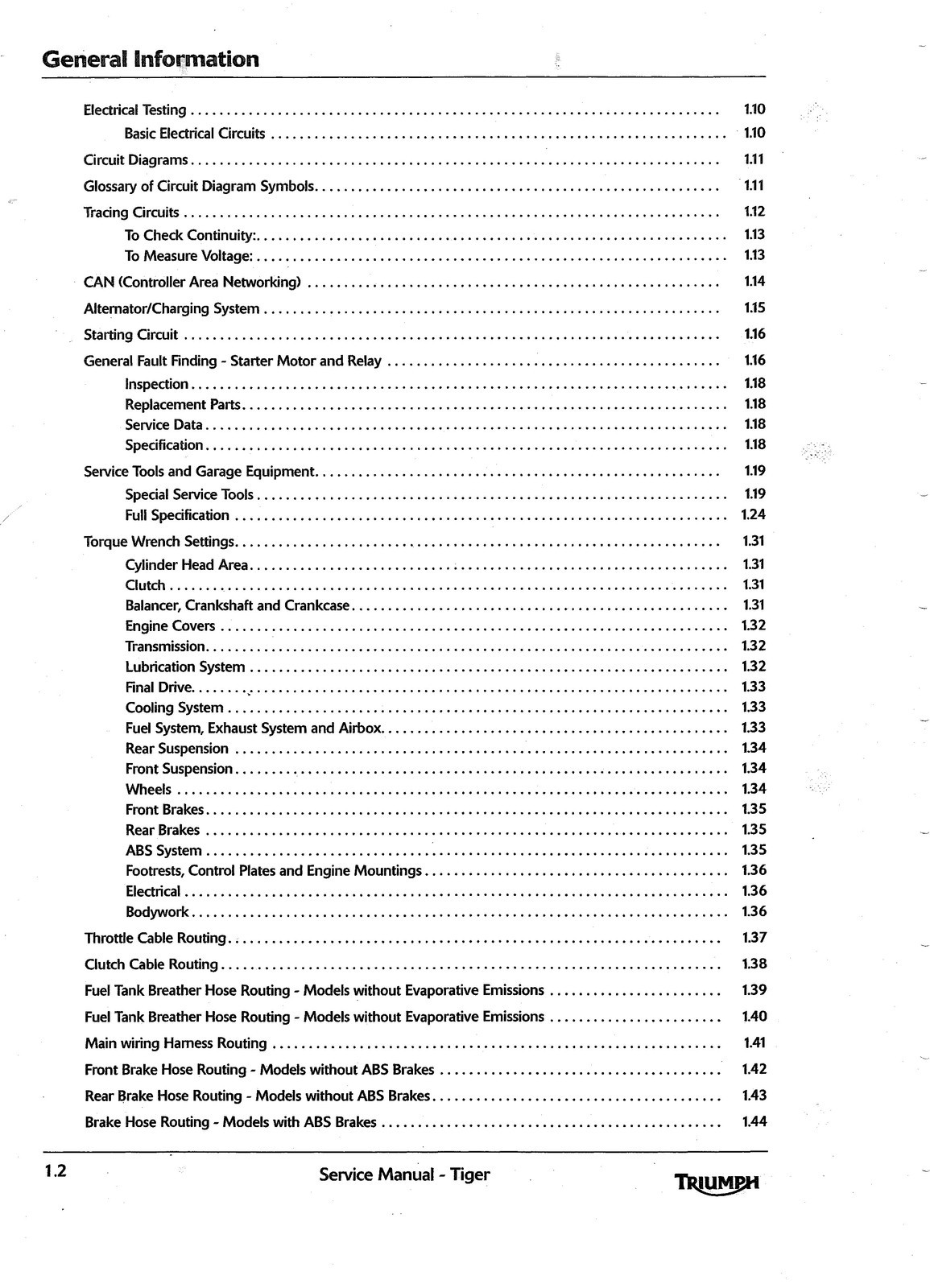 TRIUMPH Tiger 1050 Workshop Manual 2006, DOUBLE BINDING – PROTECTIVE COVERS