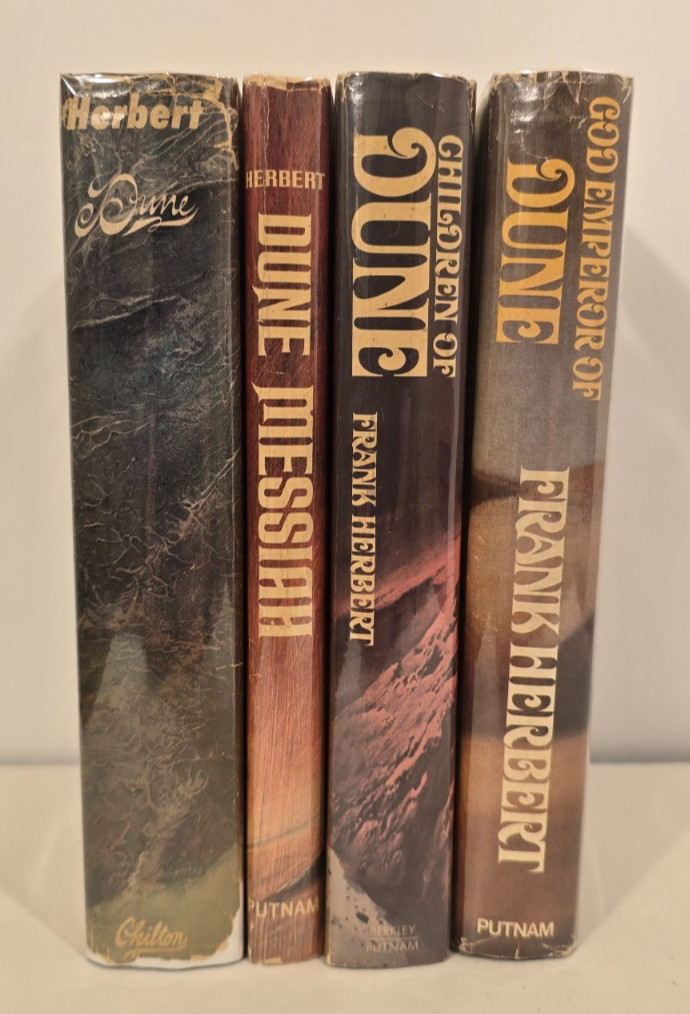 Dune Series, Books 1-4 by Frank Herbert, Hardcover Book Club Editions