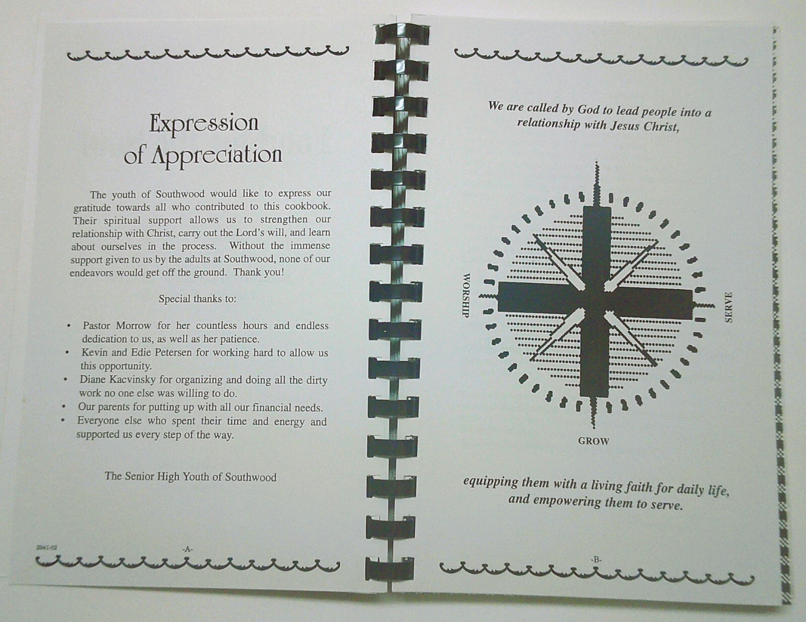 Food for the Soul Cookbook Southwood Lutheran Church Lincoln Nebraska 140 pages