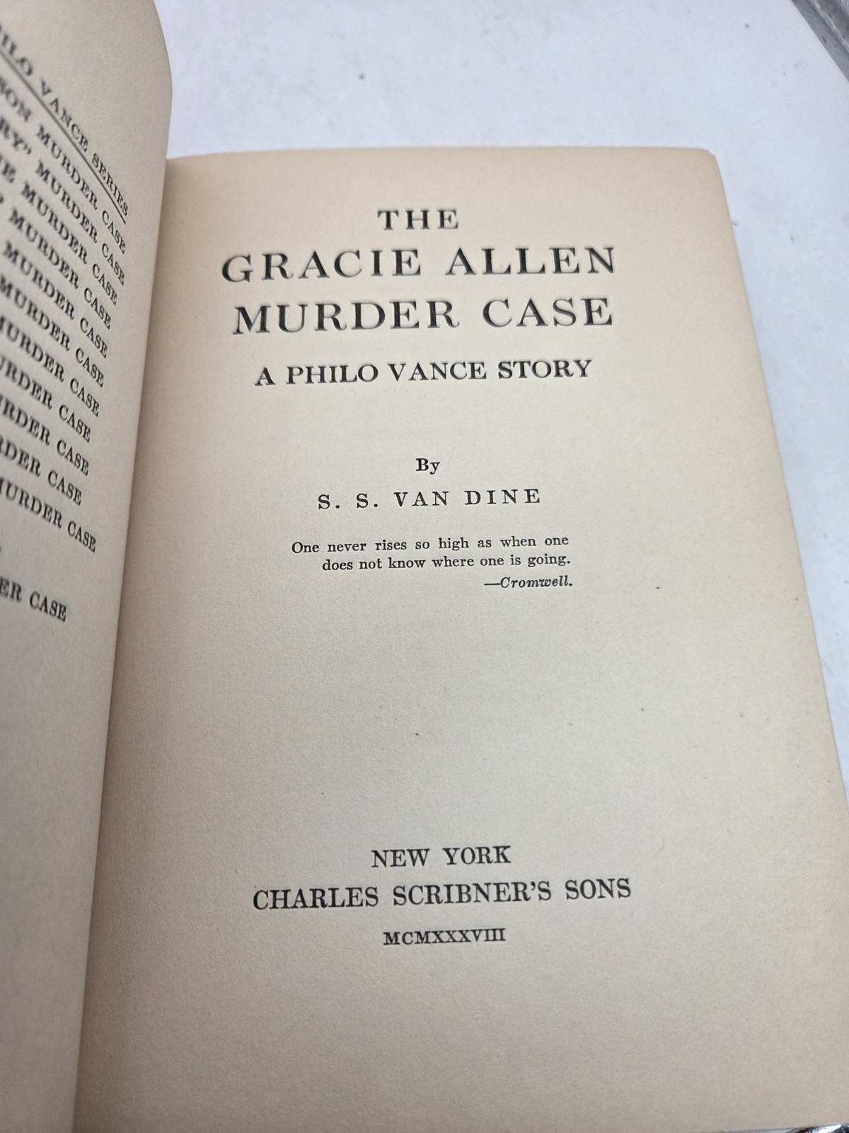 S S Van Dine – Gracie Allen Murder Case, Philo Vance, 1st edition/printing HCDJ