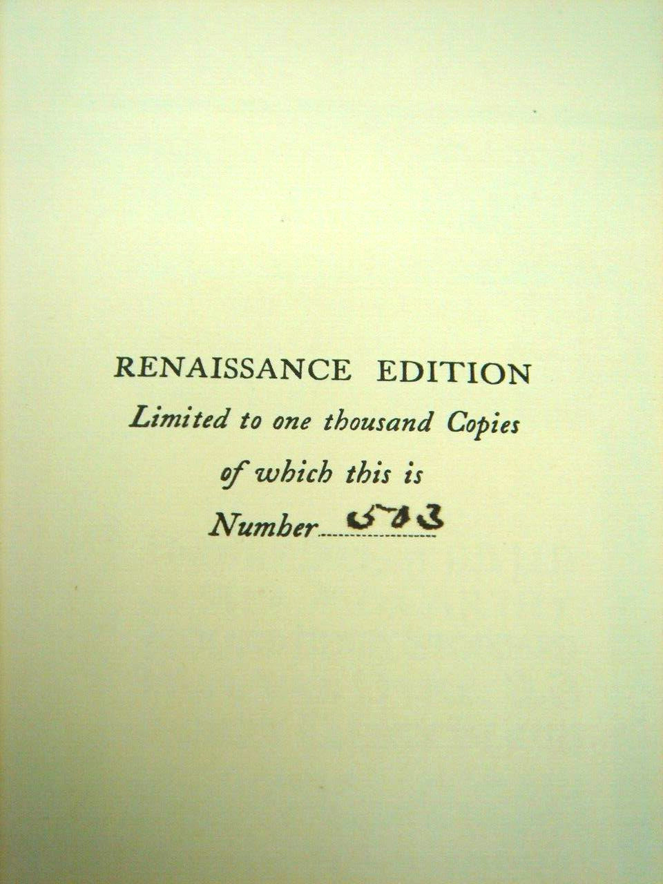 History of Florence Niccolo Machiavelli Renaissance Edition Limited Copy #503