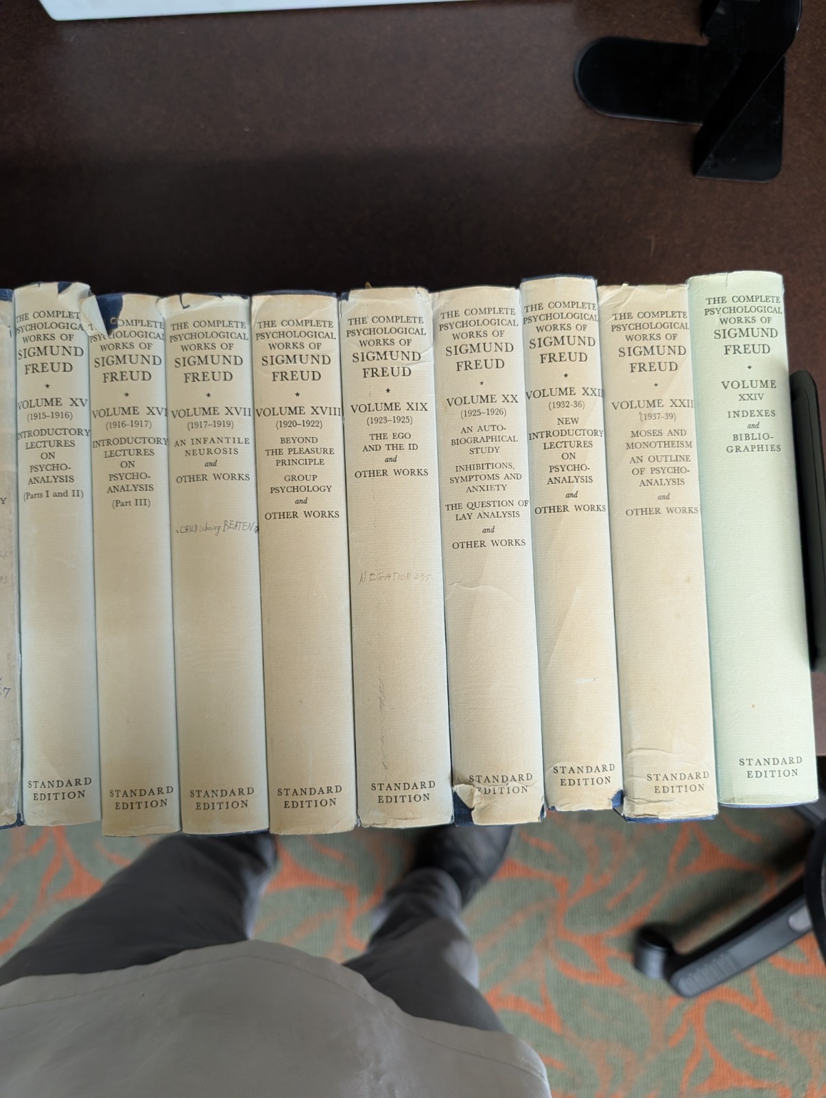 19 Volume Set – Complete Psychological Works of Sigmund Freud missing 5 volumes