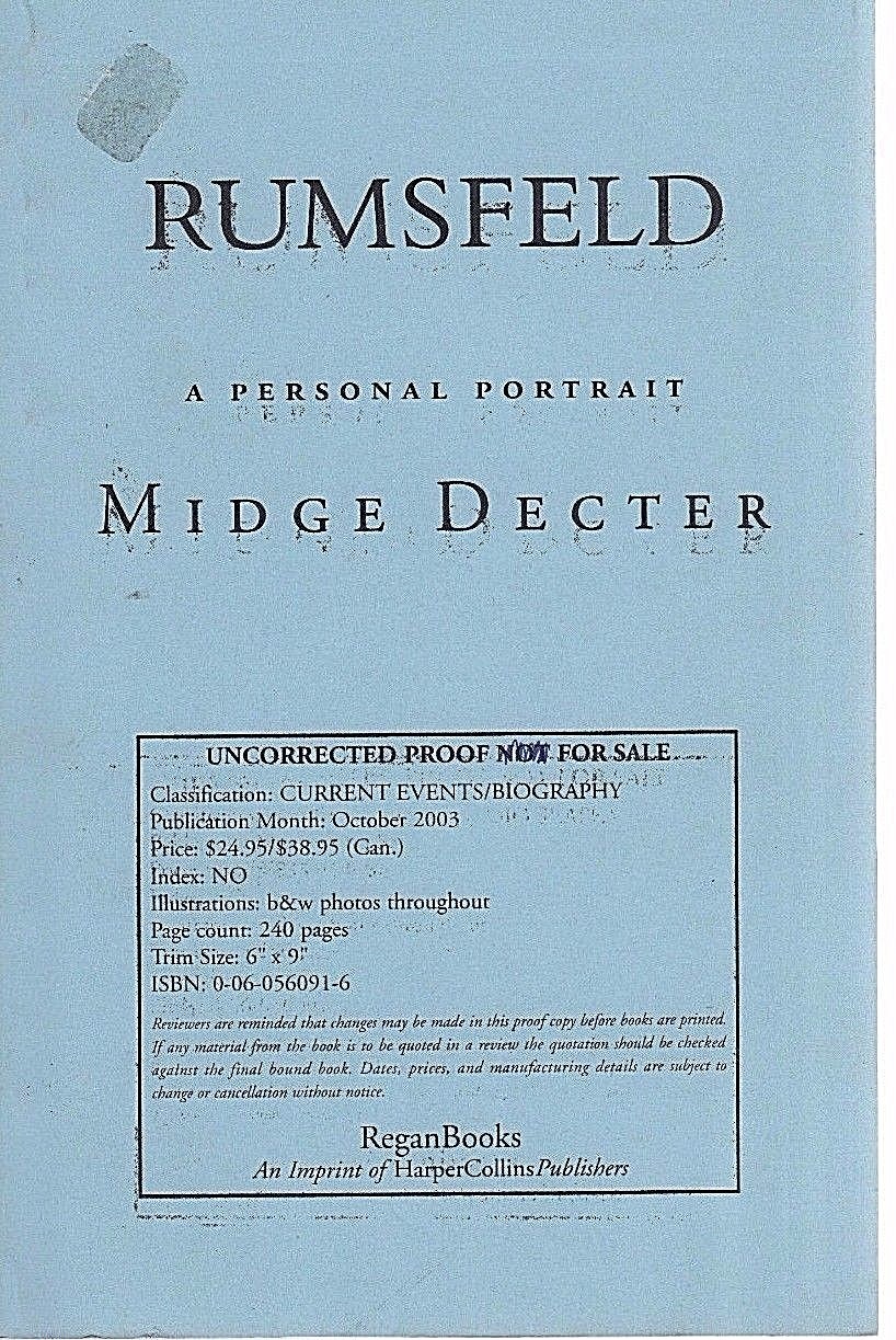Rumsfeld Donald-Personal Portrait-Political-War Terrorism-Politics-Bio-Proof