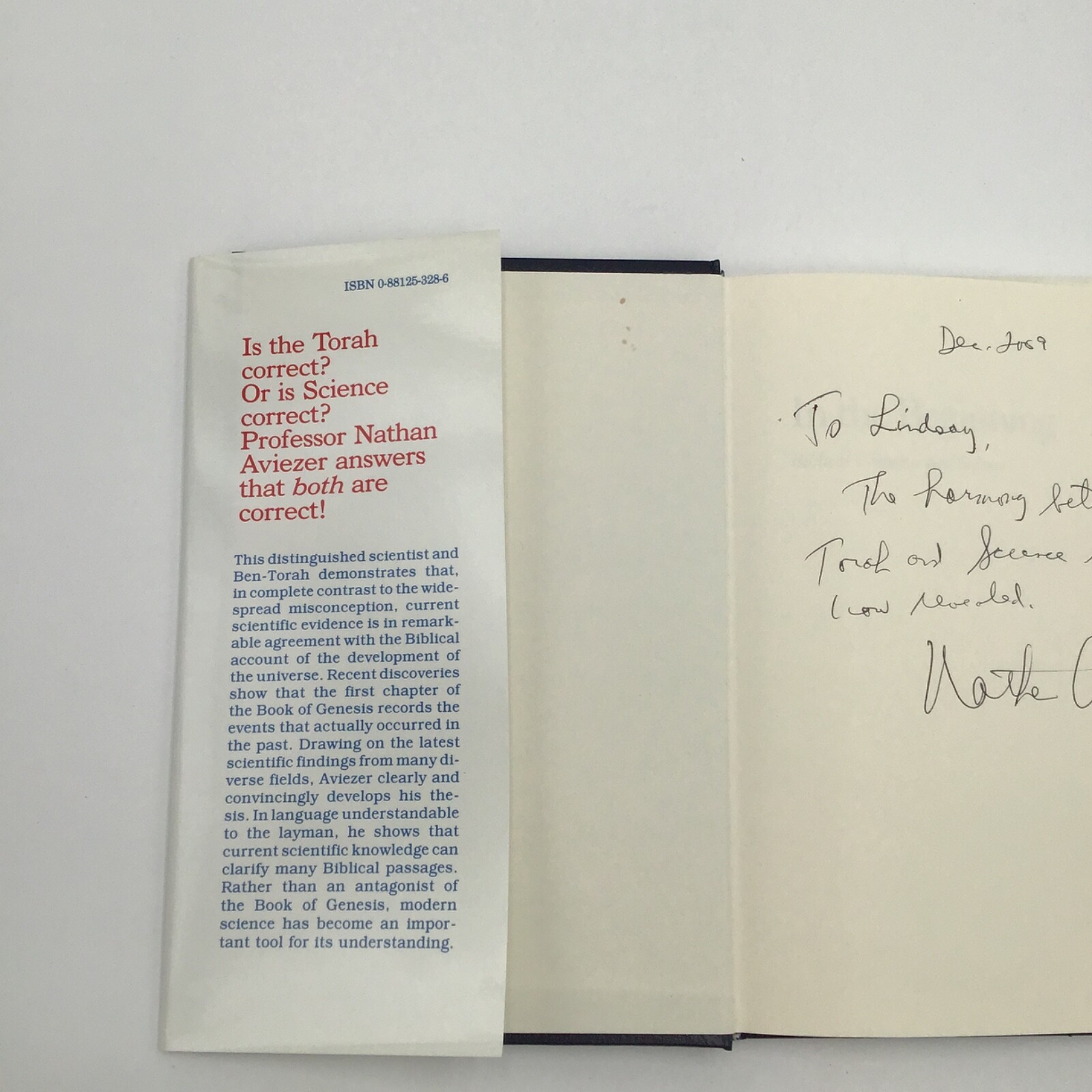In The Beginning, FIRST ED-*INSCRIBED* by Nathan Aviezer, 2005; 10th printing