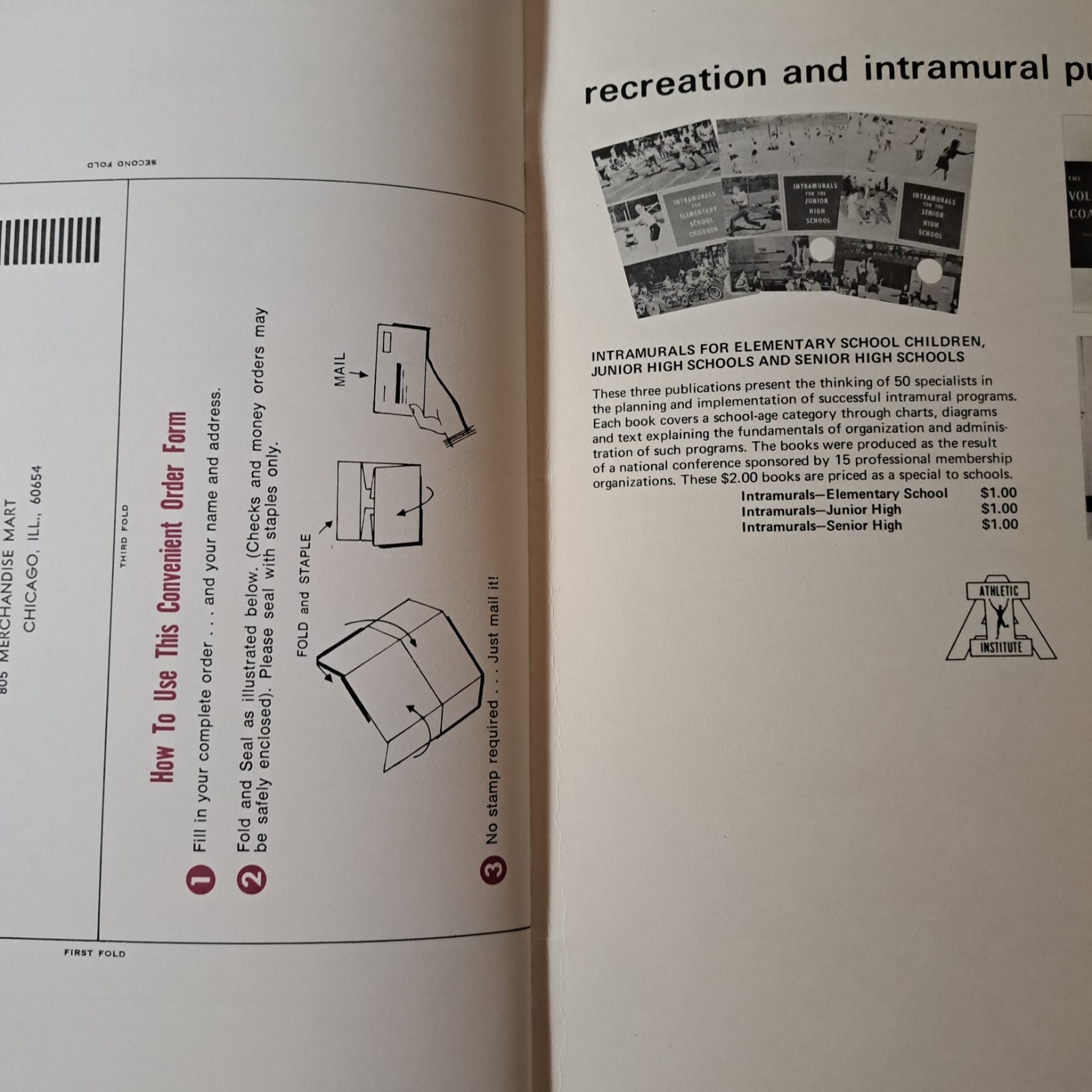 Athletic Institute Chicago 1971 Catalog Audio Visual Instructional Aids Sports