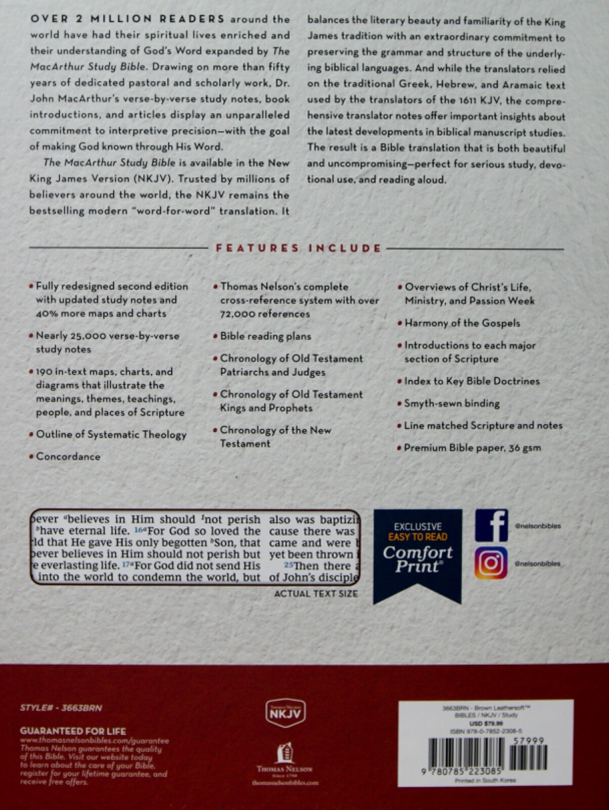 NKJV The MacArthur Study Bible, 2nd Edition, Brown Leathersoft