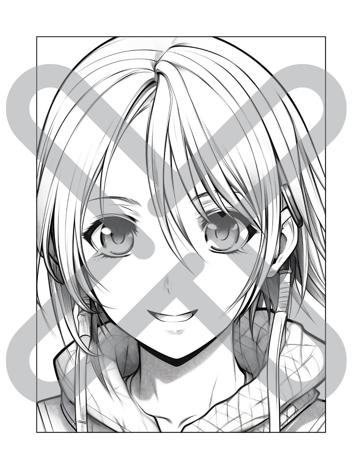 30 anime girl kids coloring book pages, coloring pages Stress Relief – Paper Ver