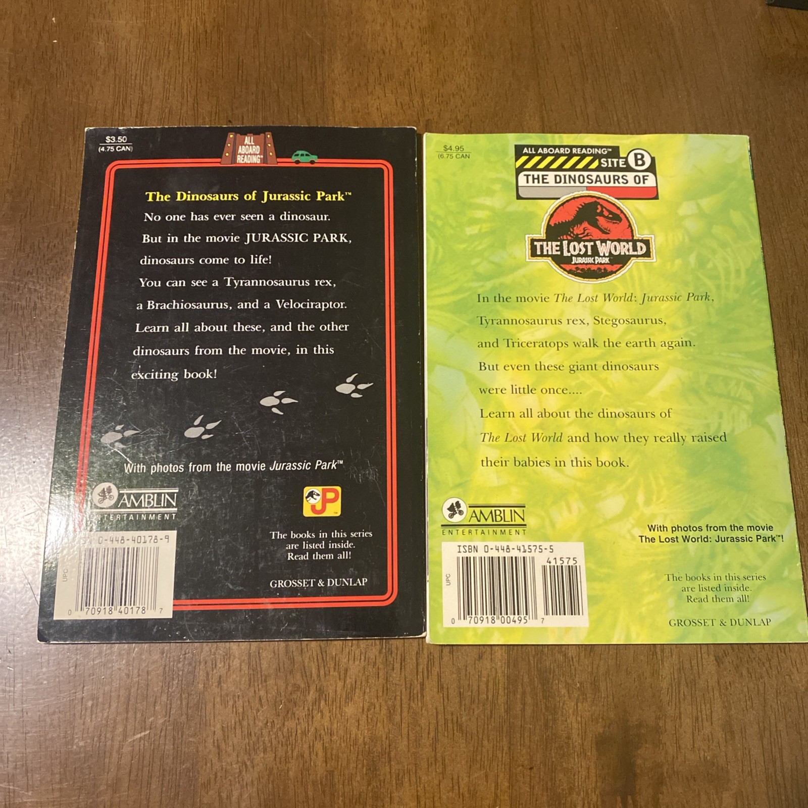 Jurassic Park Lot of 2 Children’s Books vintage