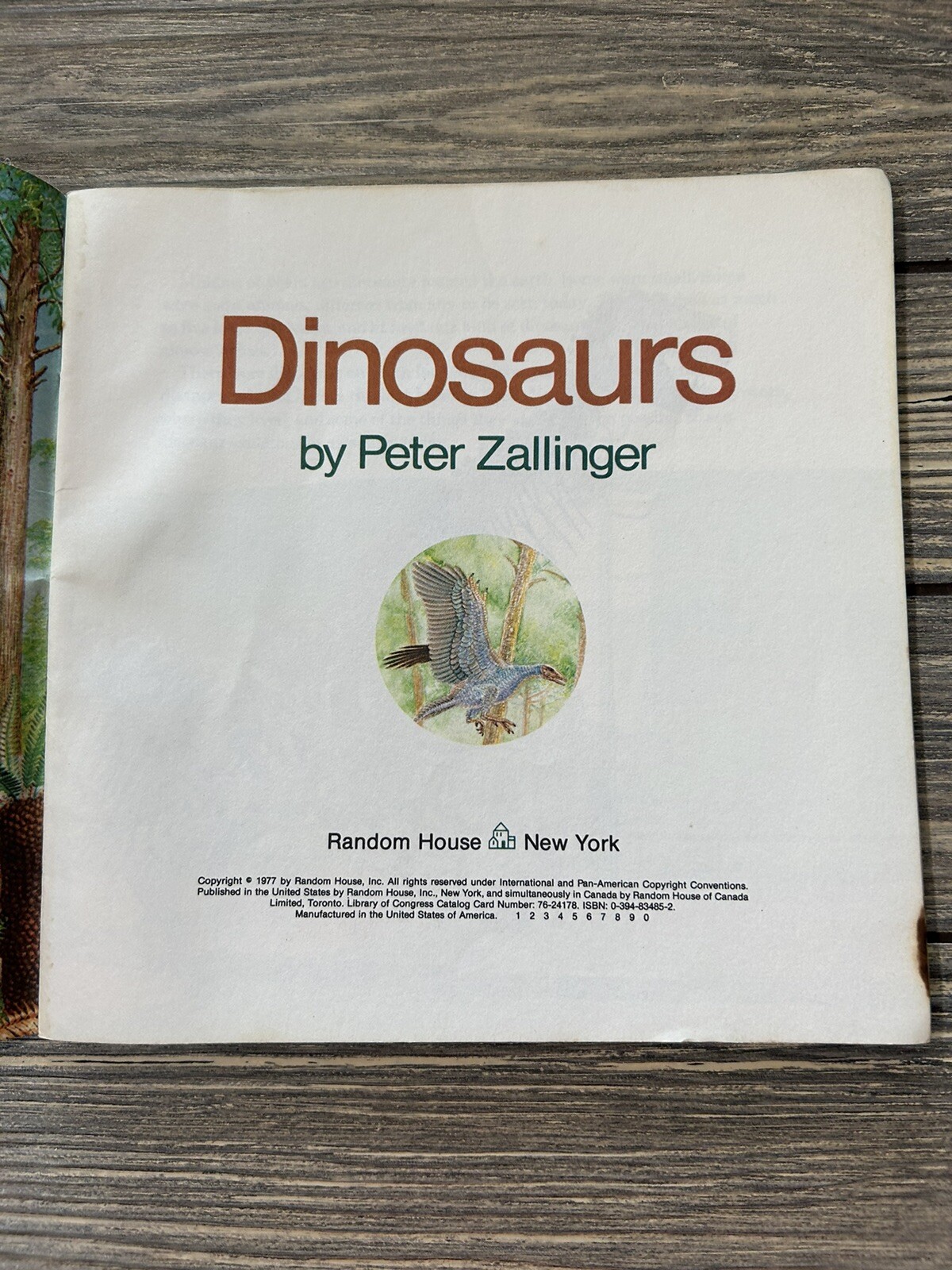 Vintage 1977 Random House Dinosaurs Book By Peter Zallinger