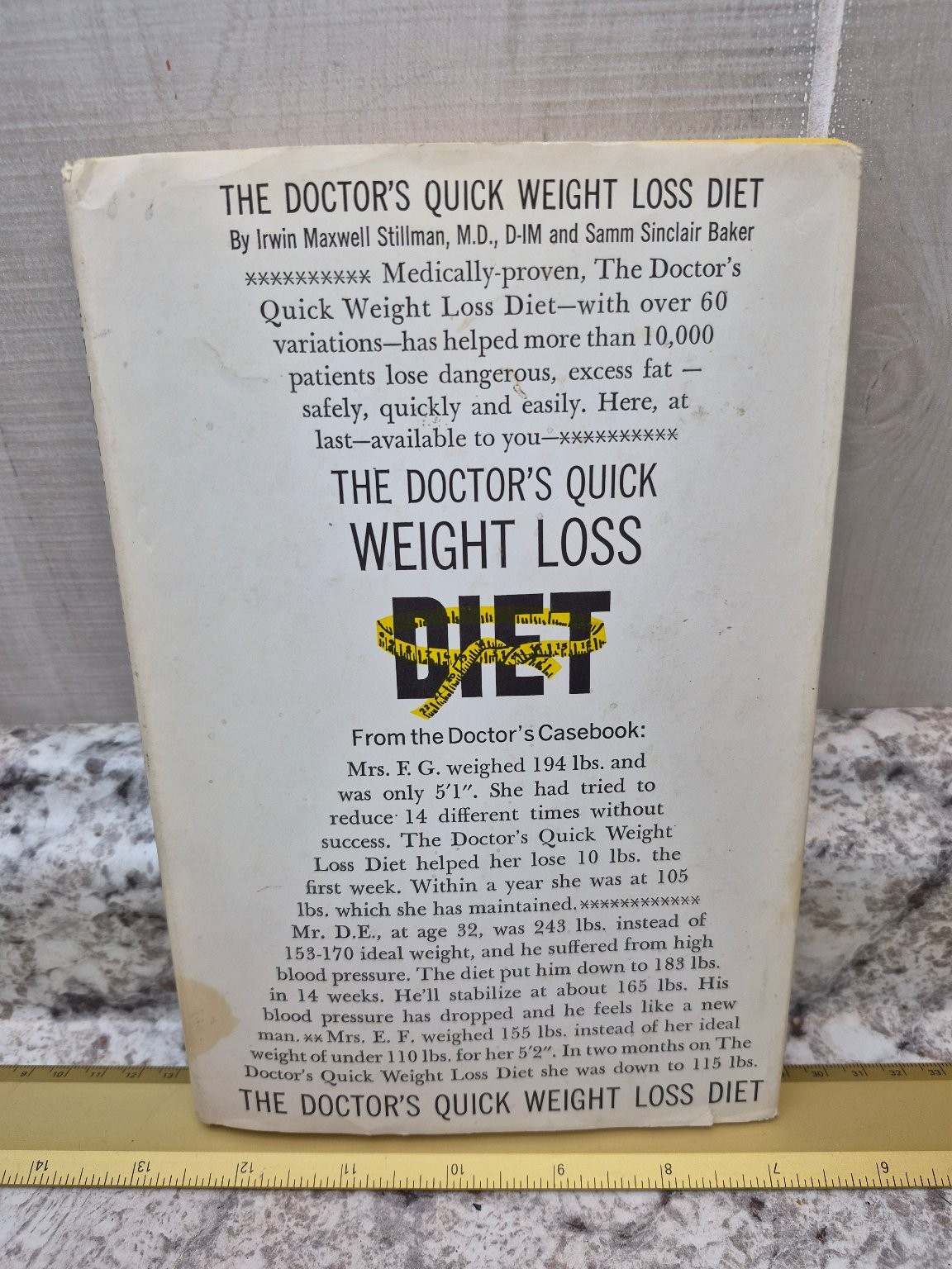 The Doctor’s Quick Weight Loss Diet Stillman Baker Book Club Edition Health