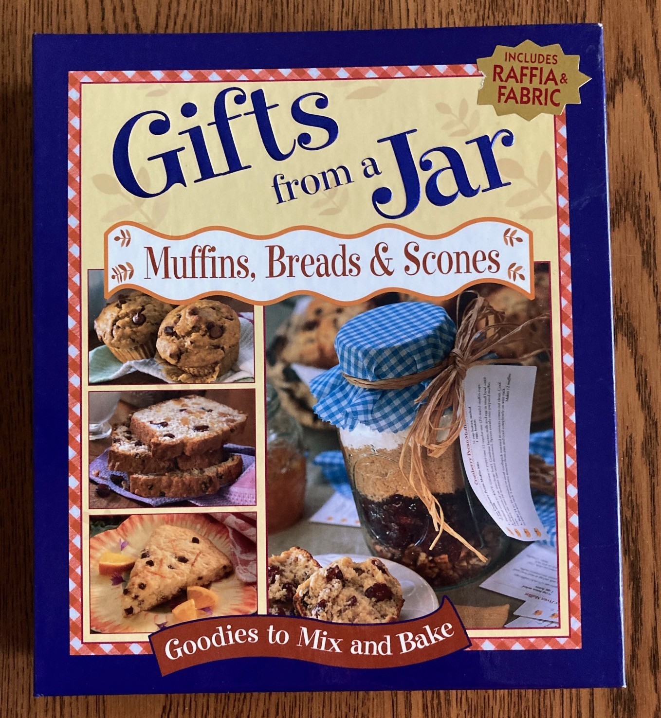 Lot of 4 COOKBOOKS GIFTS FROM A JAR 3 RING COOKBOOKS Fabric & Raffia & IN A JAR
