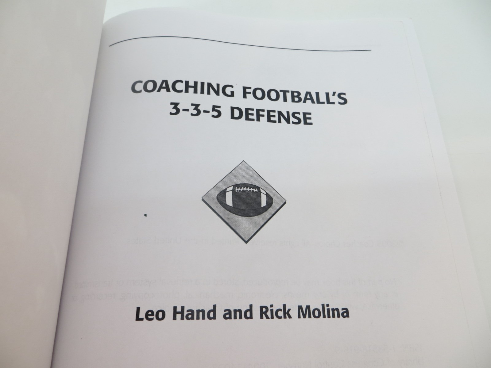 Coaching Football’s 3-3-5 Defense by Rick Molina and Leo Hand (2005, Paperback)