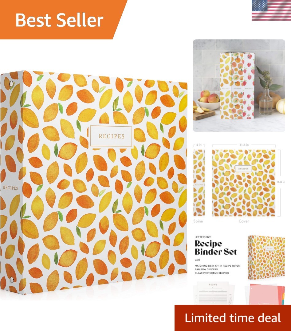Timeless 8.5″ x 11″ Recipe Binder with Spill-Proof Sleeves for Keepsake Recipes