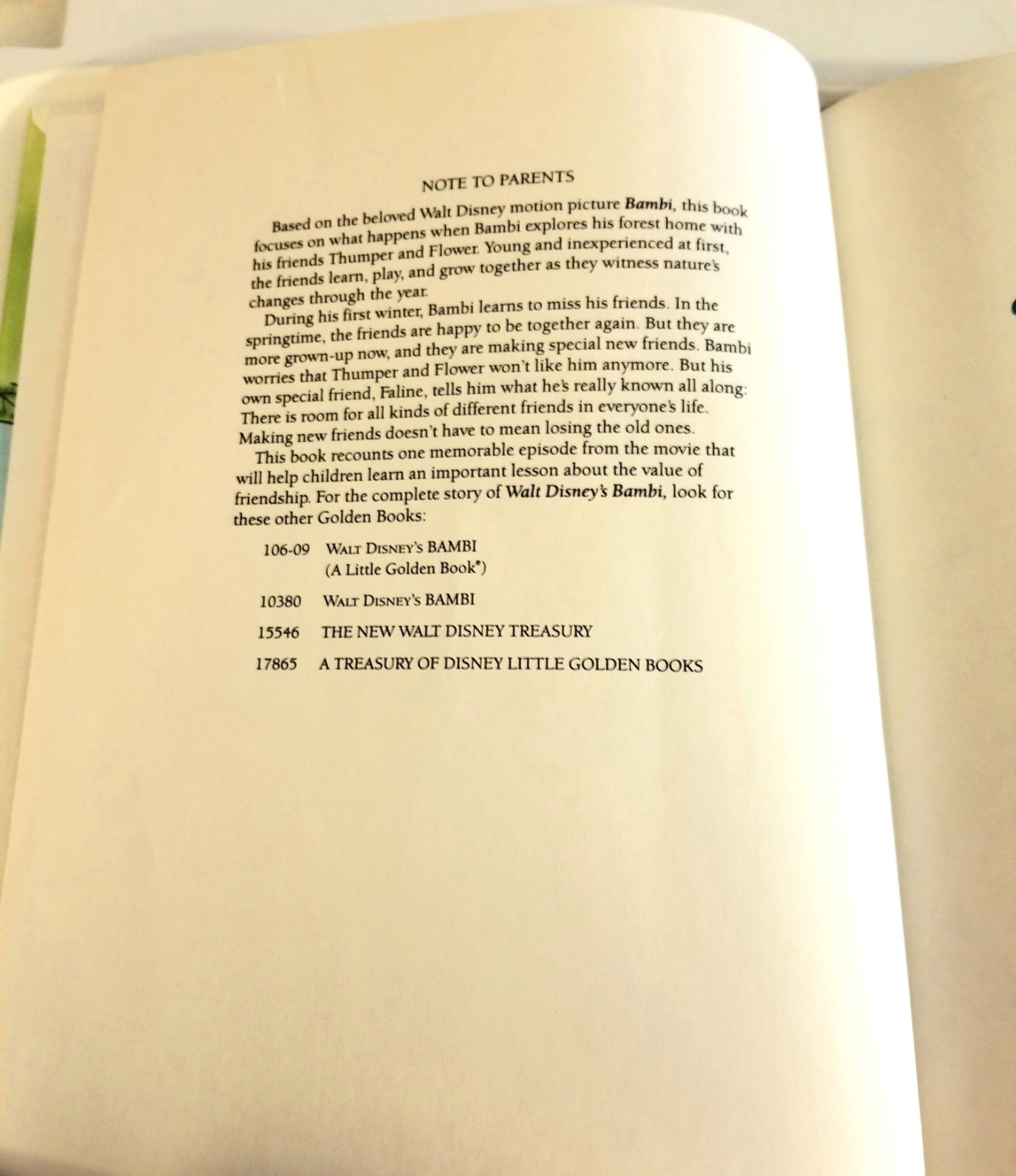 Walt Disney’s Bambi And His Forest Friends A Book About Friendship Golden Book