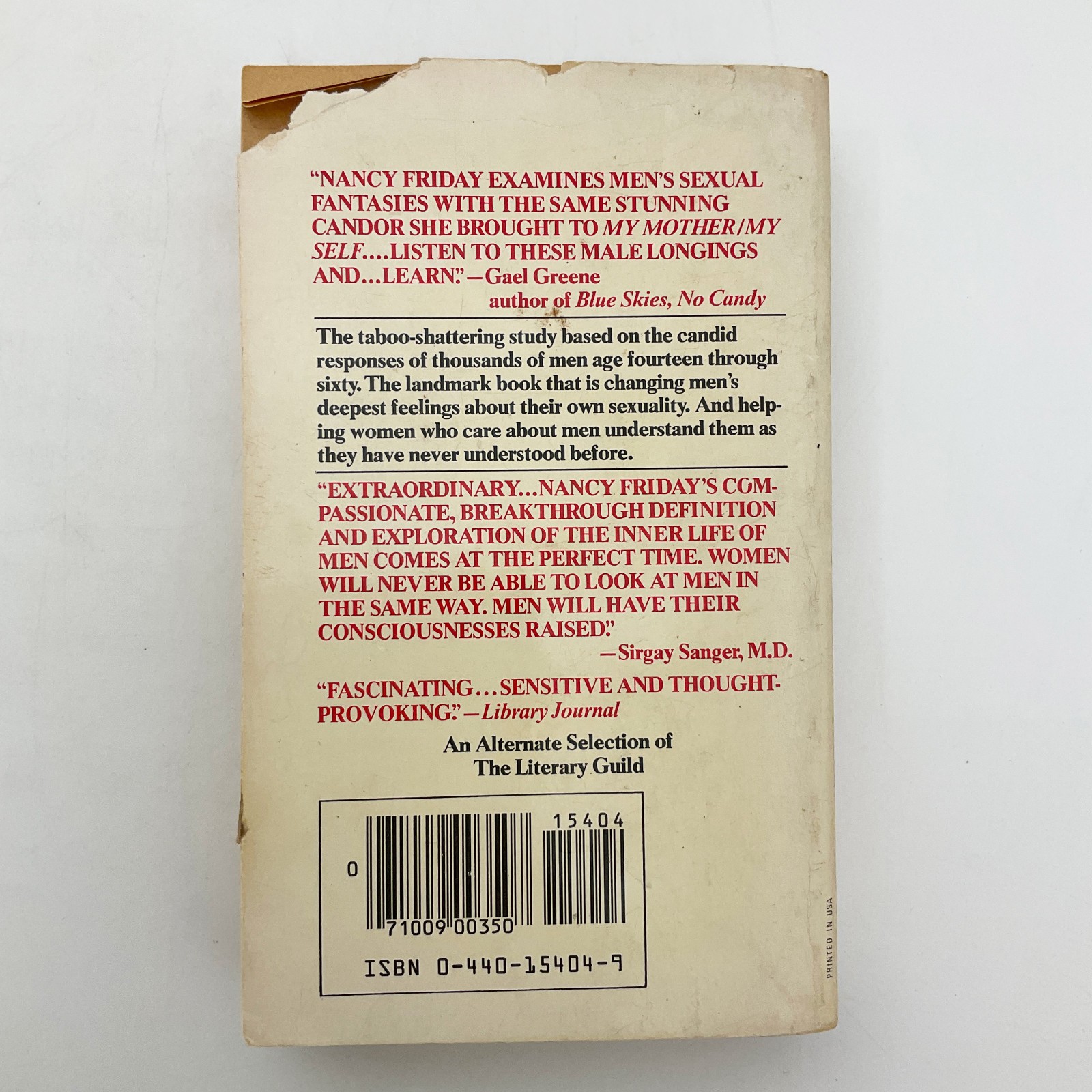Men in Love Relationships Male Sexuality Paperback Book Nancy Friday 1981