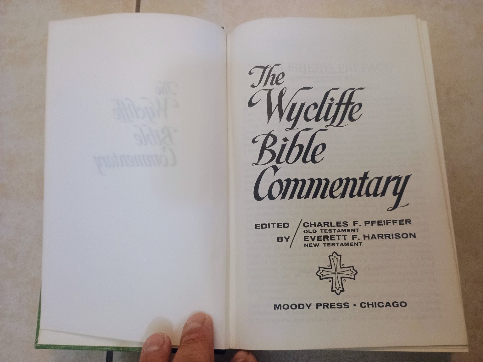 Wycliffe Bible Commentary Pfeiffer Harrison 1968 Theology Study Moody Press HC