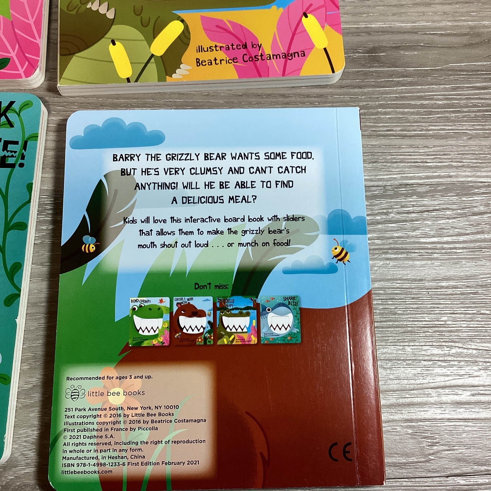Little Bee Crunchy Books 4 Interactive Board Book Box Set Shark Bite Dino Chomp