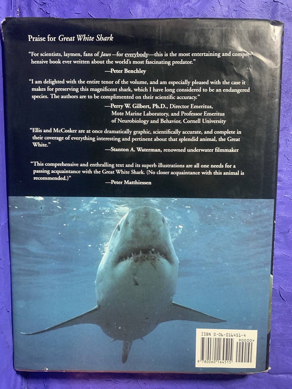 GREAT WHITE SHARK By Richard Ellis & John E. Mccosker – Hardcover w/ Dust Jacket