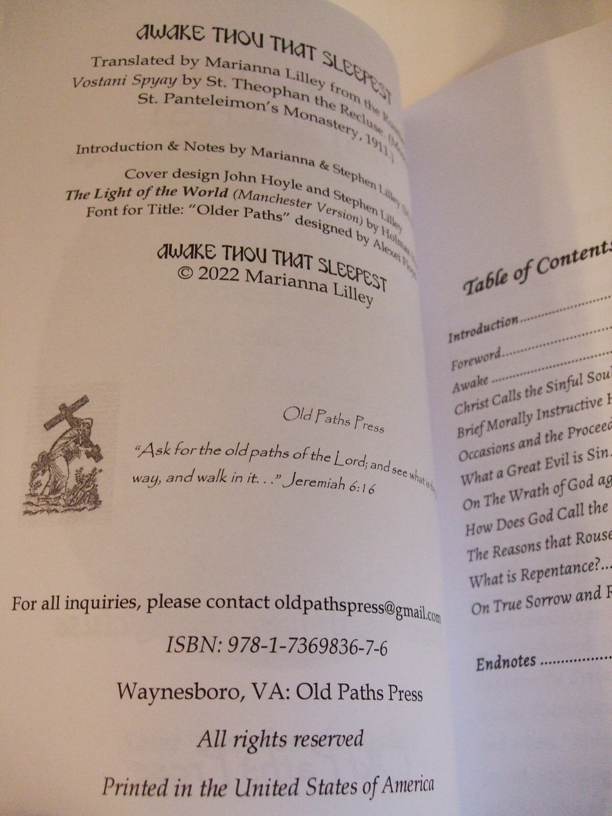 Awake Thou That Sleepest St Theophan the Recluse Orthodox, Newly Translated SALE