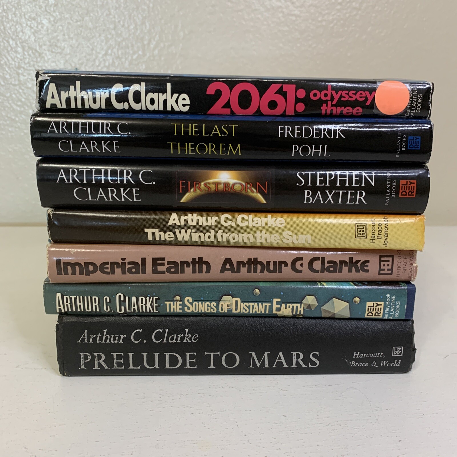 Lot of 7 Arthur C. Clarke Hardcover Books: The Wind From The Sun, Imperial Earth