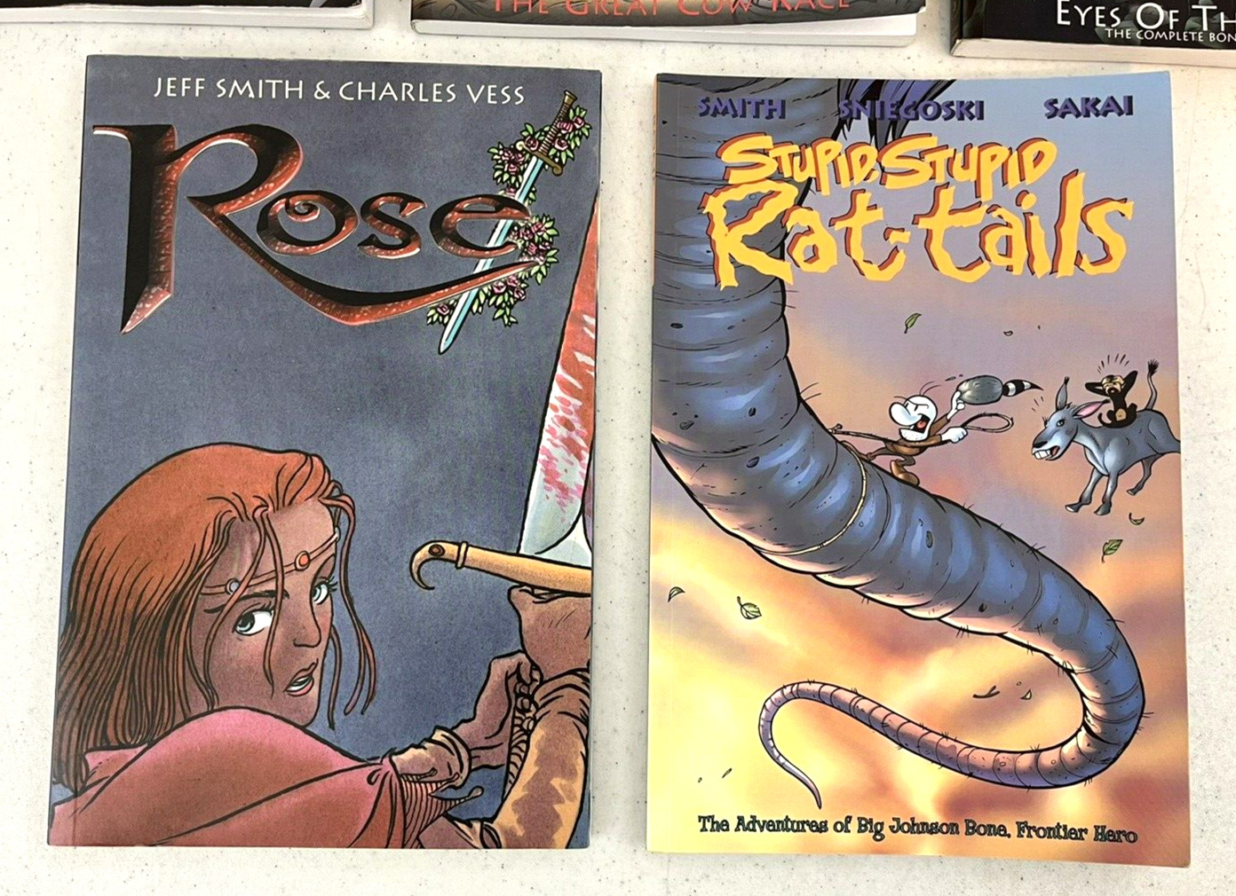 Lot Of 5~Jeff Smith Softcovers~Bone-First Trilogy~Rose~Stupid,Stupid Rat-Tails