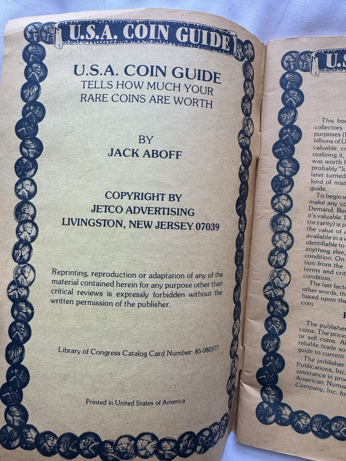 Vintage Jetco USA Coin Guide Rare Coin Worth 8 1/4” X 5.5” Jack Aboff 62 Pages