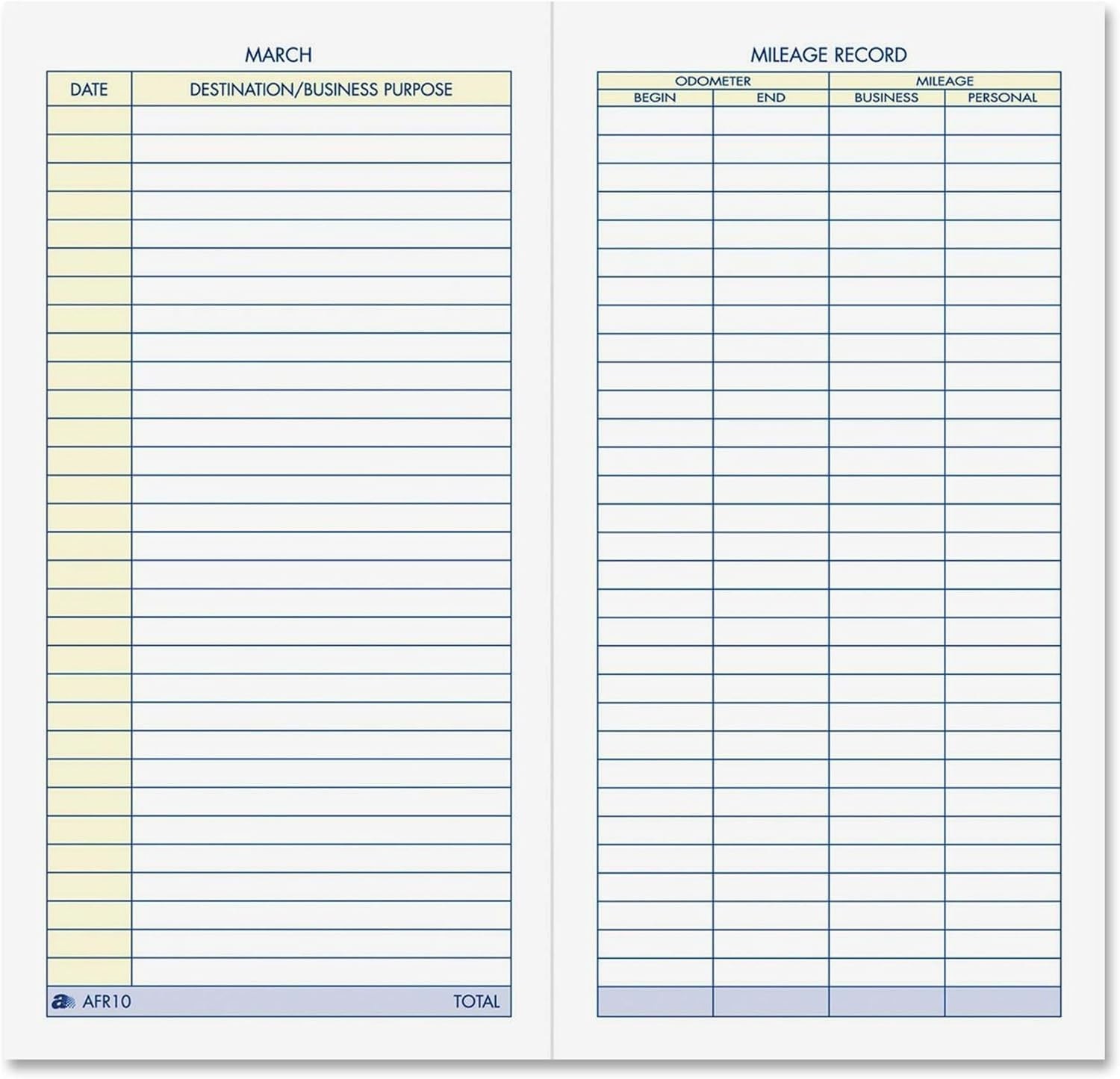 Compact Vehicle Mileage Book – 3 1/4″ x 6 1/4″ – Durable Vinyl, Water-Resistant