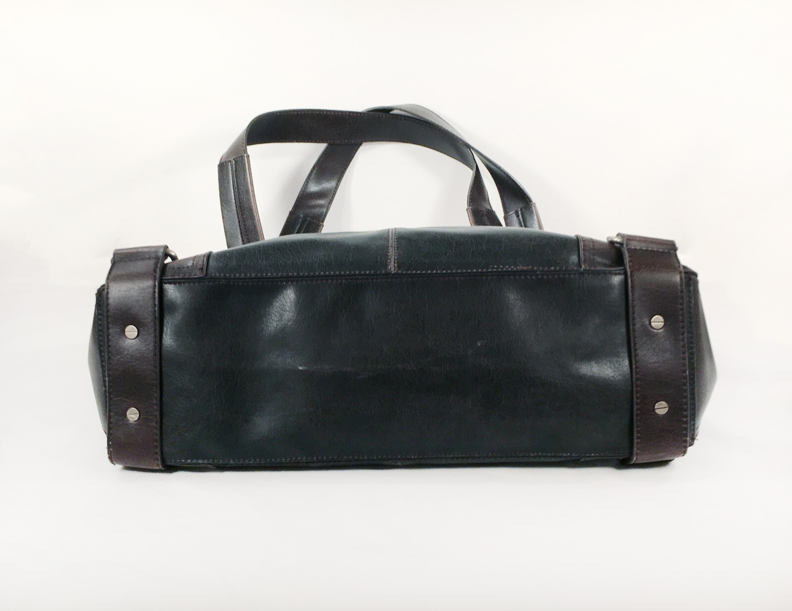 Matt & Nat Bowler/Doctor/Satchel Shoulder Bag,Teal/Brown Vegan Faux Leather,NWOT