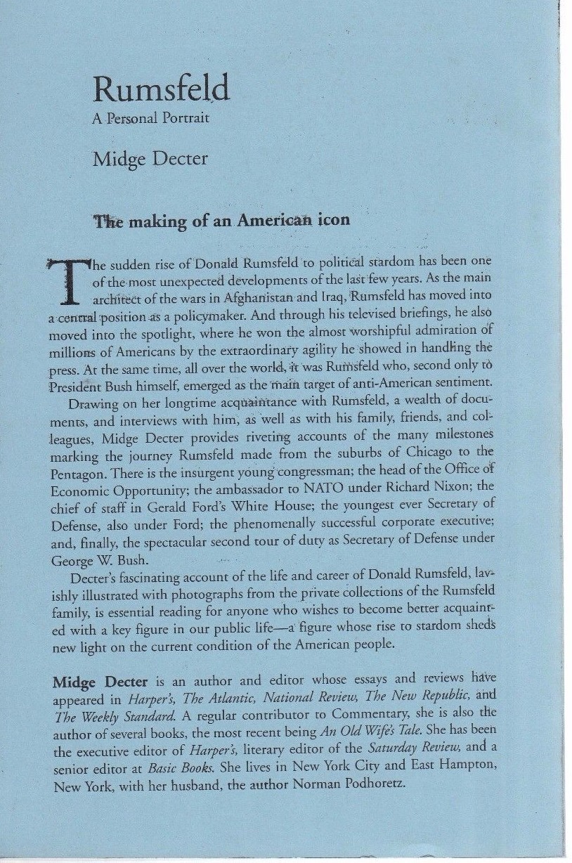Rumsfeld Donald-Personal Portrait-Political-War Terrorism-Politics-Bio-Proof