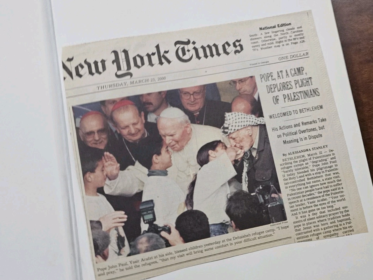 John Paul II : Portrait of a Pontiff Marco Tosatti HCDJ 1st Print NY Times Clip
