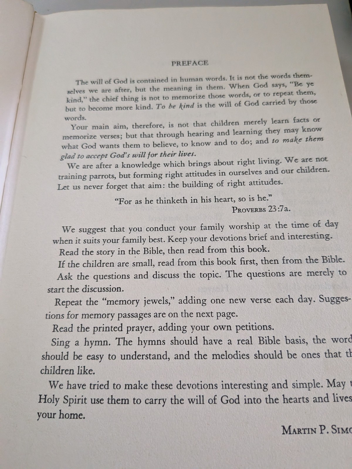 Bible Readings for the Family Hour, Martin P. Simon, 1954 Moody Press Hardcover