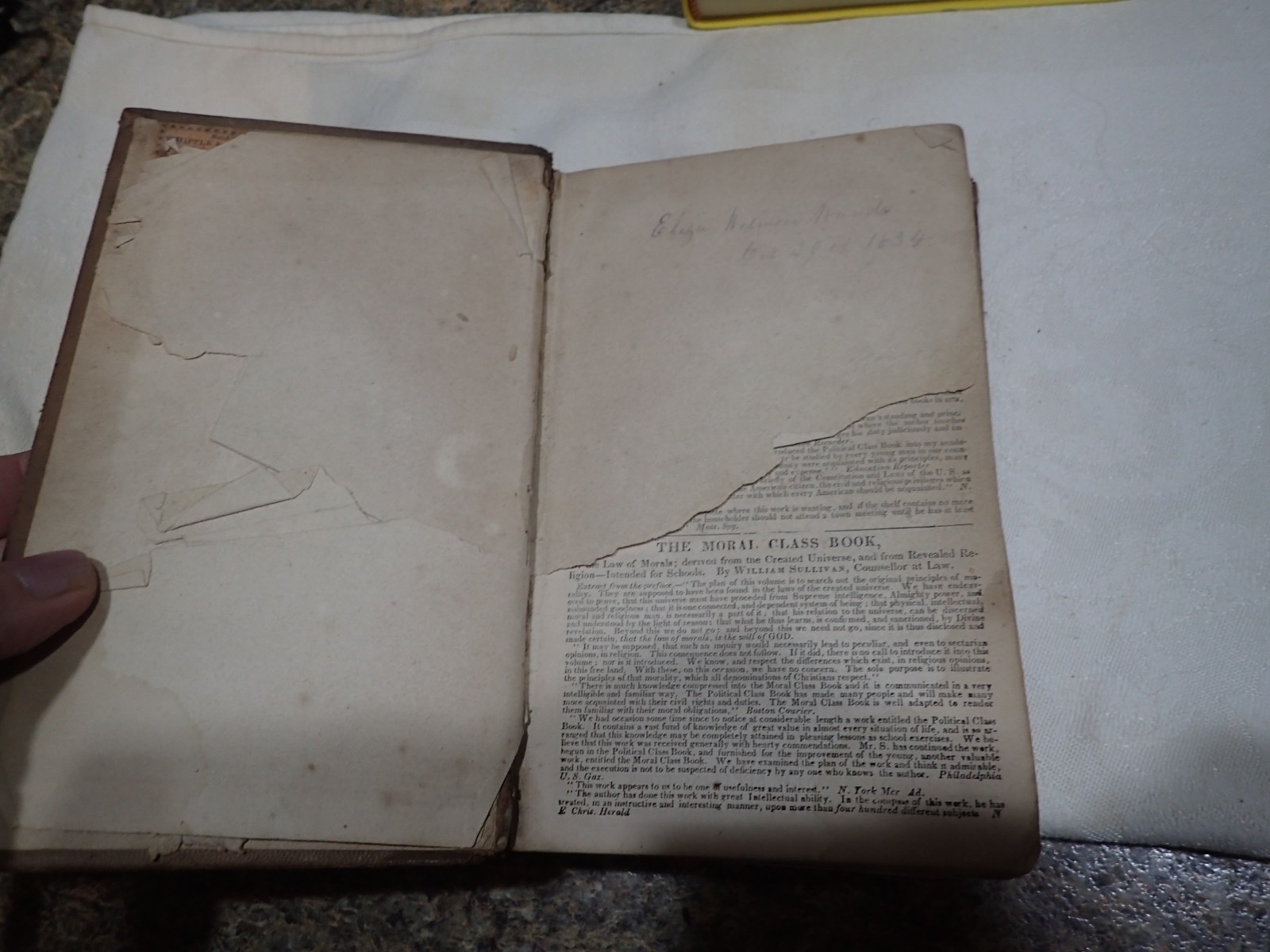 1800s Catalogue of Approved School Books Richardson Lord and Holbrook – moral