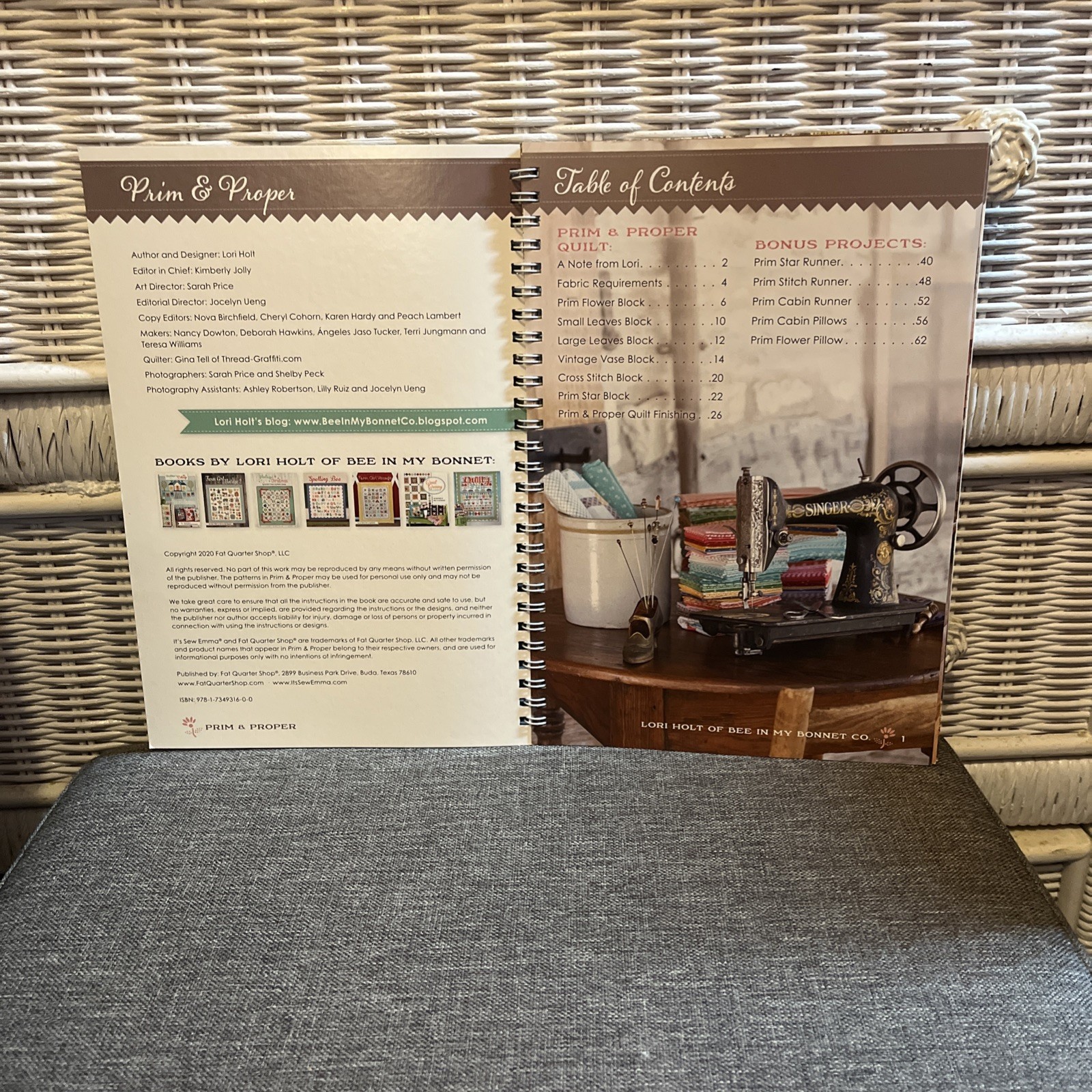 Prim & Proper quilt book Lori Holt Instructions for 1 quilt 3 runners 2 pillows