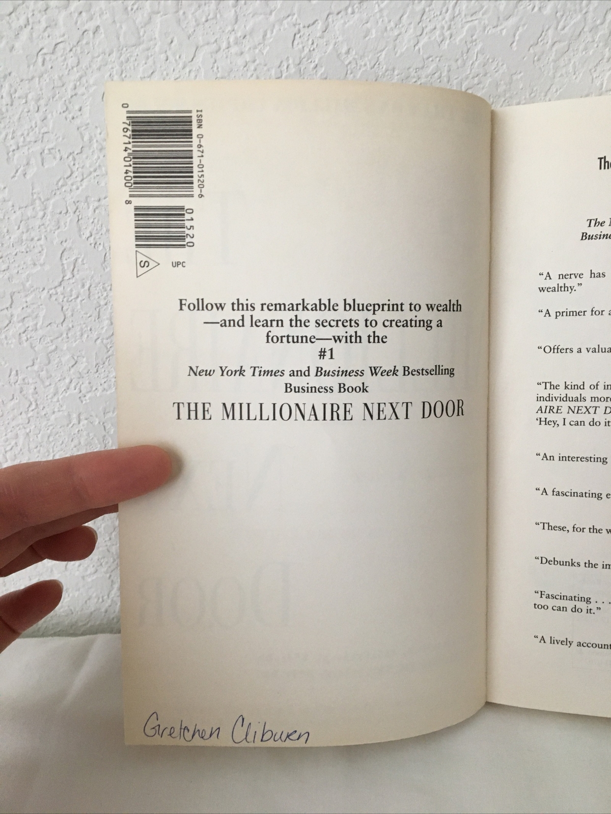 Millionaire Next Door by Thomas J. Stanley & William D. Danko Nonfiction Money