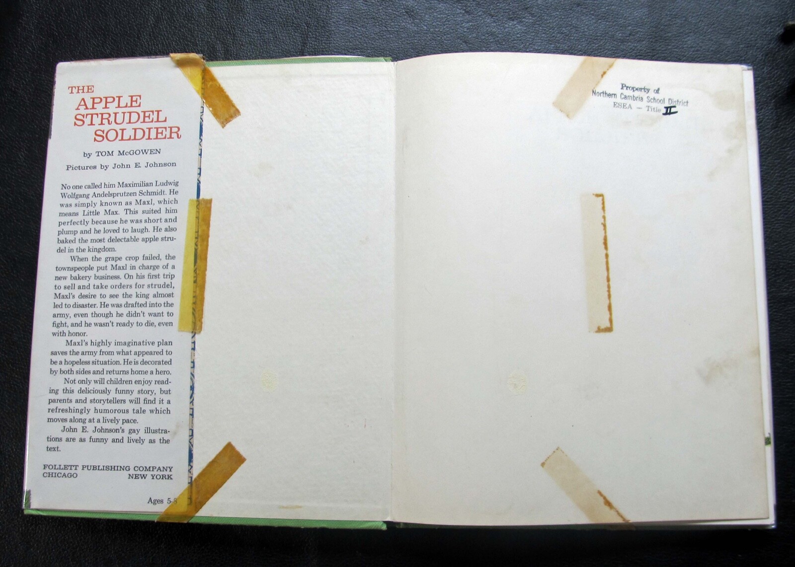 The Apple Strudel Soldier ~ Tom McGowen ~ 1968 ~ First Edition ~ Ex Library ~ DJ