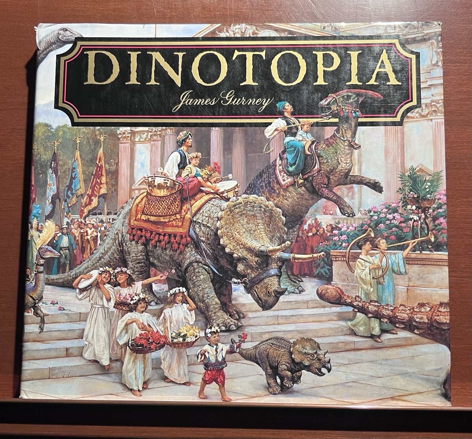 James Gurney ORIGINAL T-Rex Sketch Drawing + Signed Dinotopia 1st Edition HC