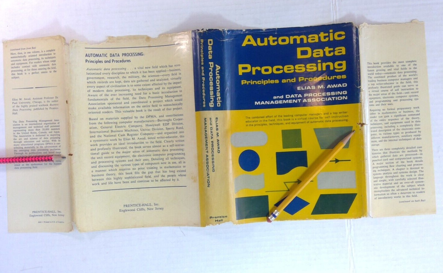 Vintage Computer Programming Book 1966 Automatic Data Processing Elias Awad DJ H