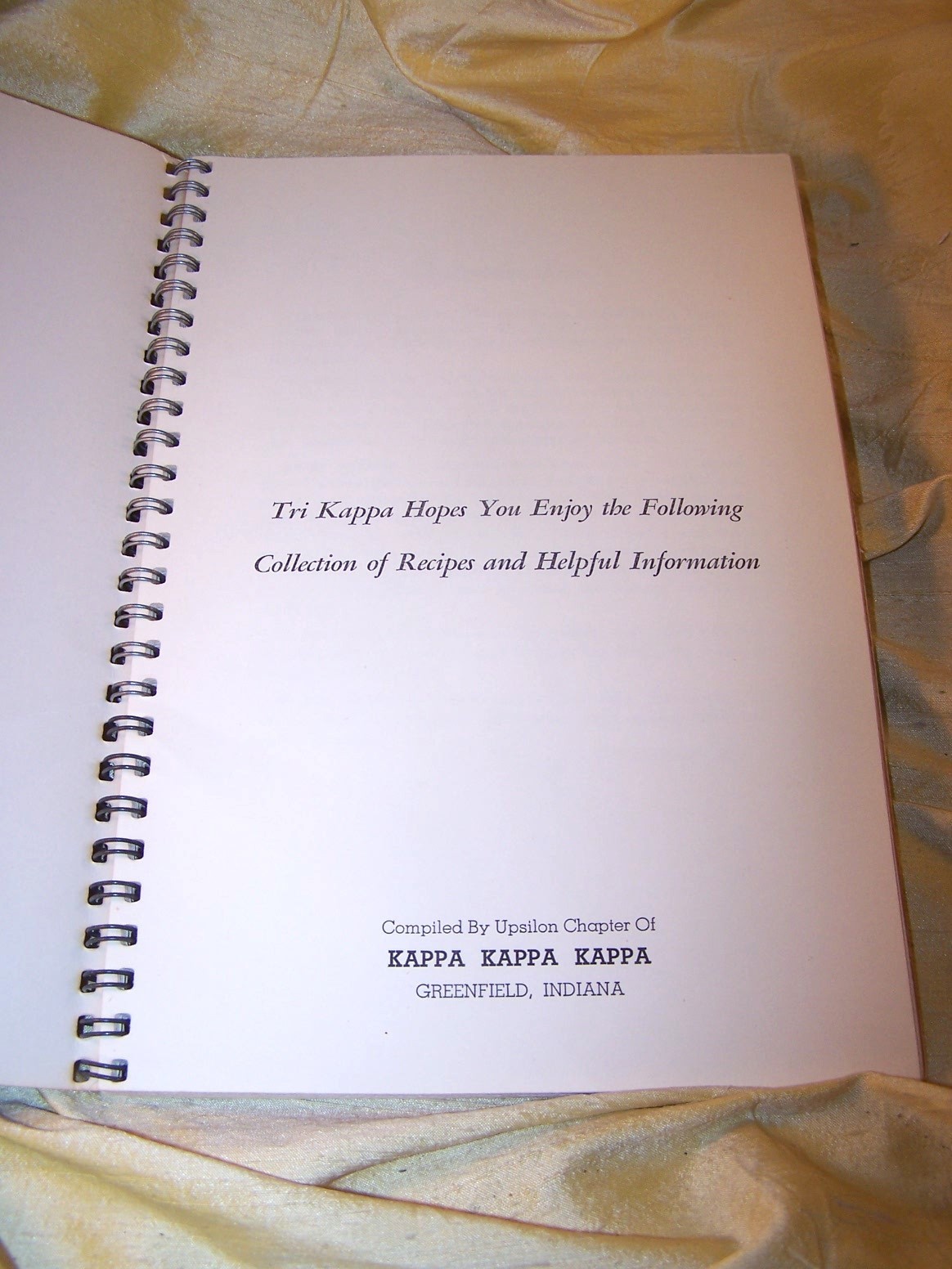 “Favorite Recipes from Kappa Kappa Kappa” sorority cookbook, Upsilon chap, 1951