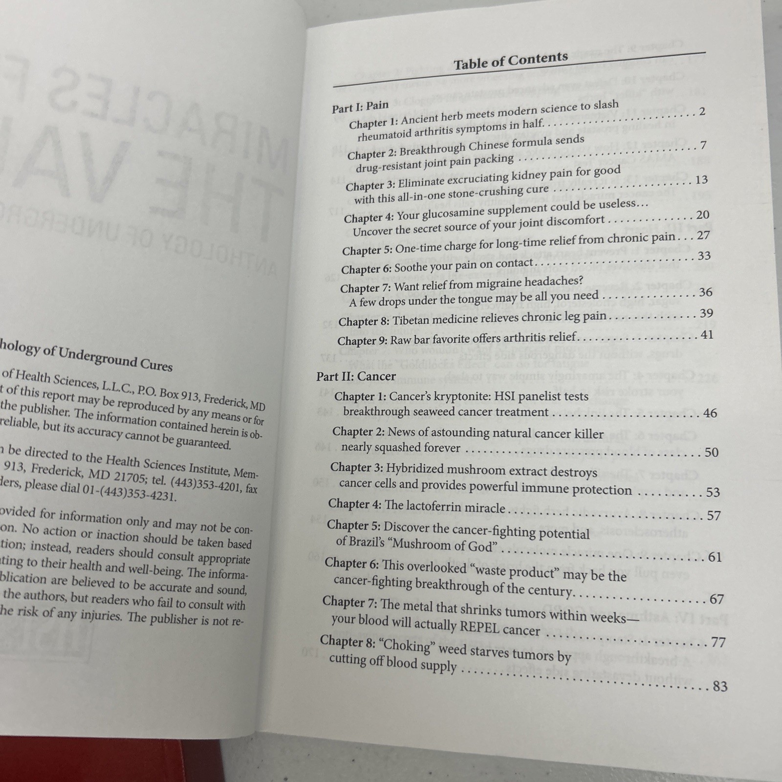 Miracles from the Vault Anthology of Underground Cures & Cured 81 Natural Cures