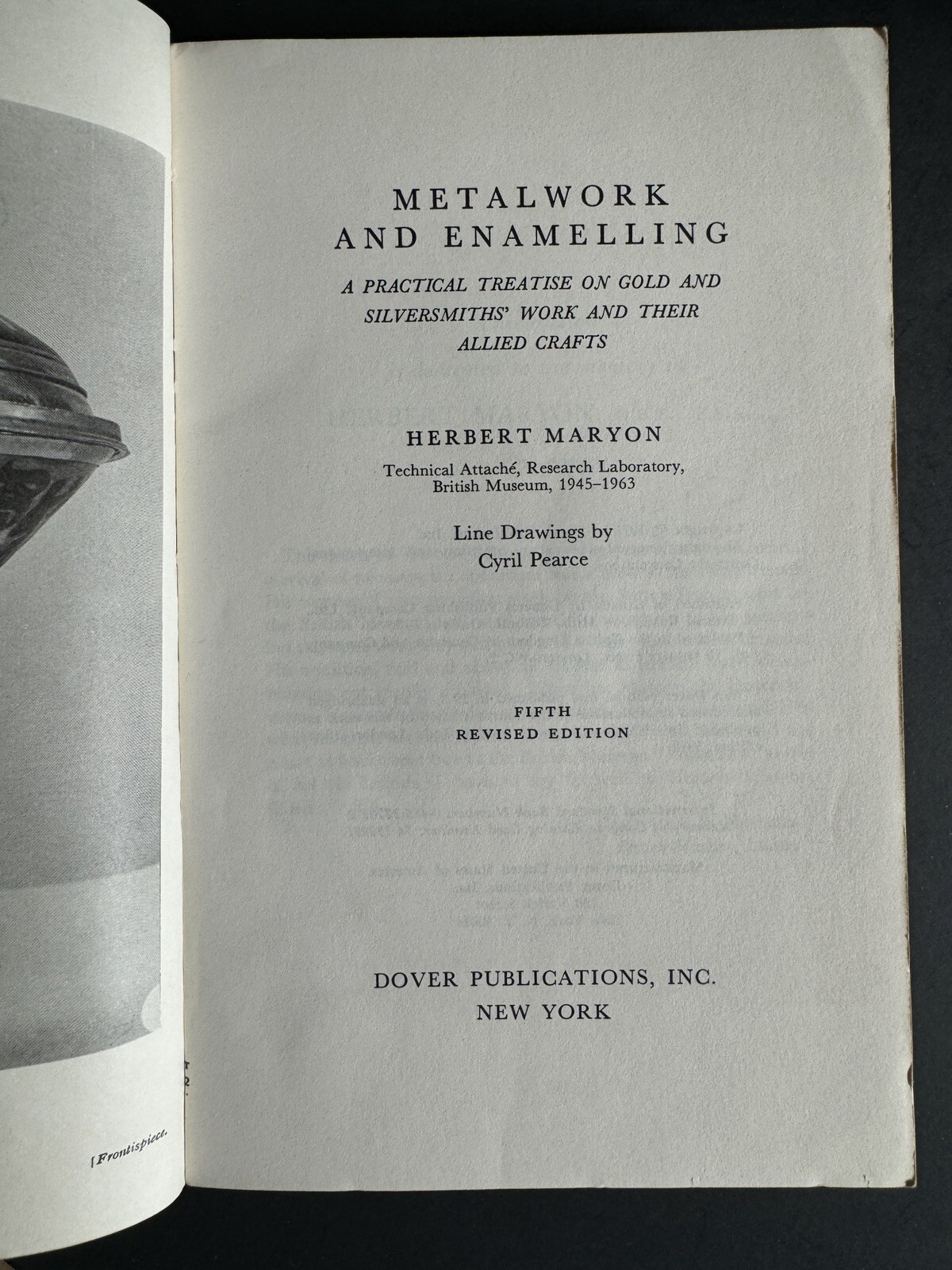 METALWORK & ENAMELLING by Herbert Maryon 1971 Dover edition Laminated Soft Cover