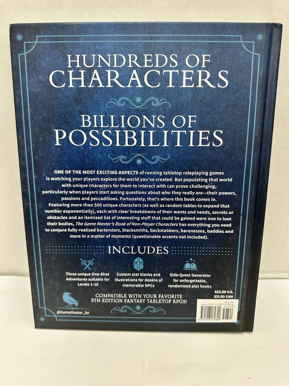 Dungeons And Dragons The Game Masters Book Of Non-Player Characters Hardcover