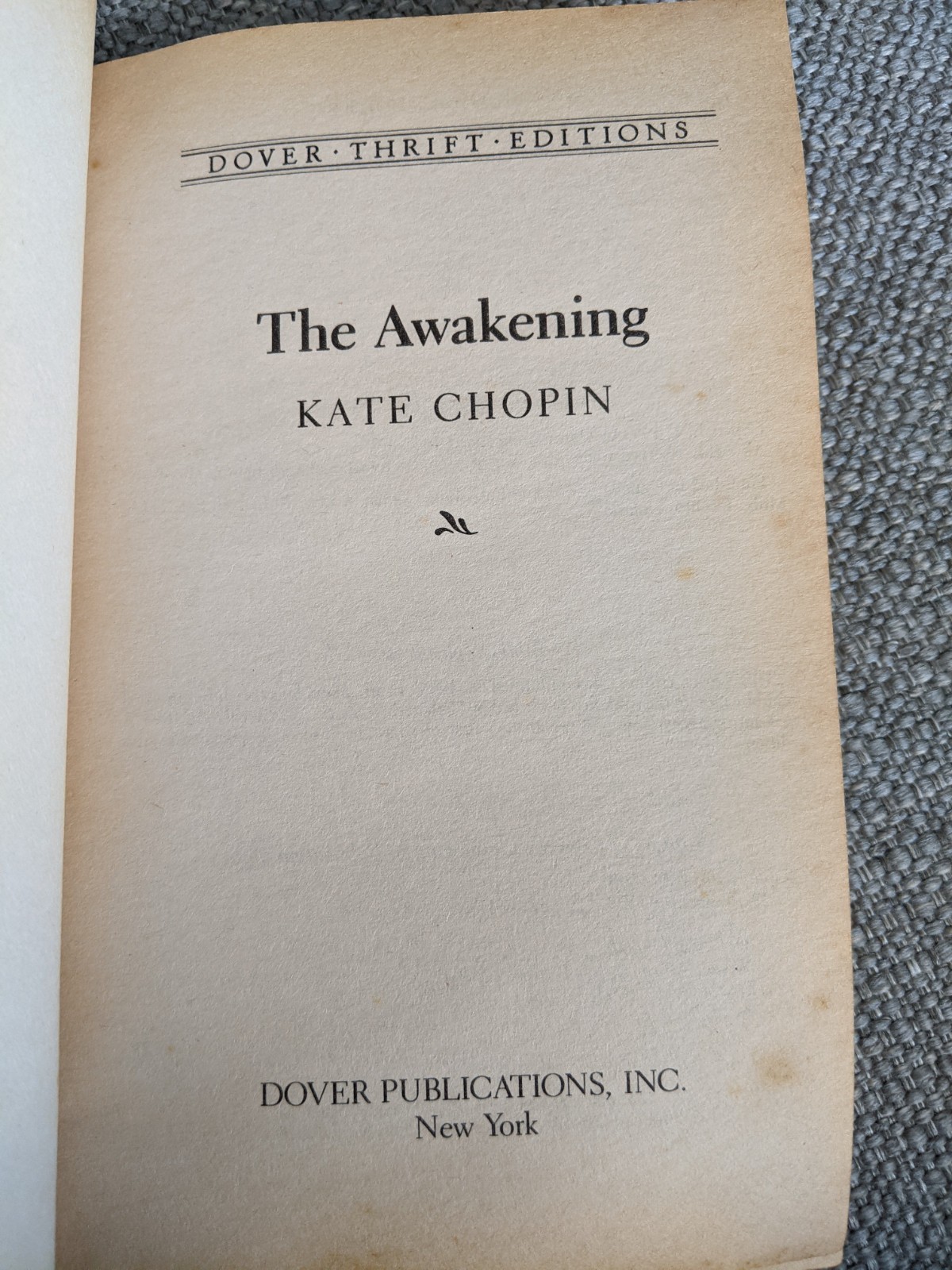 The Awakening – A Novel by Kate Chopin (1993 Paperback) Dover Thrift Edition
