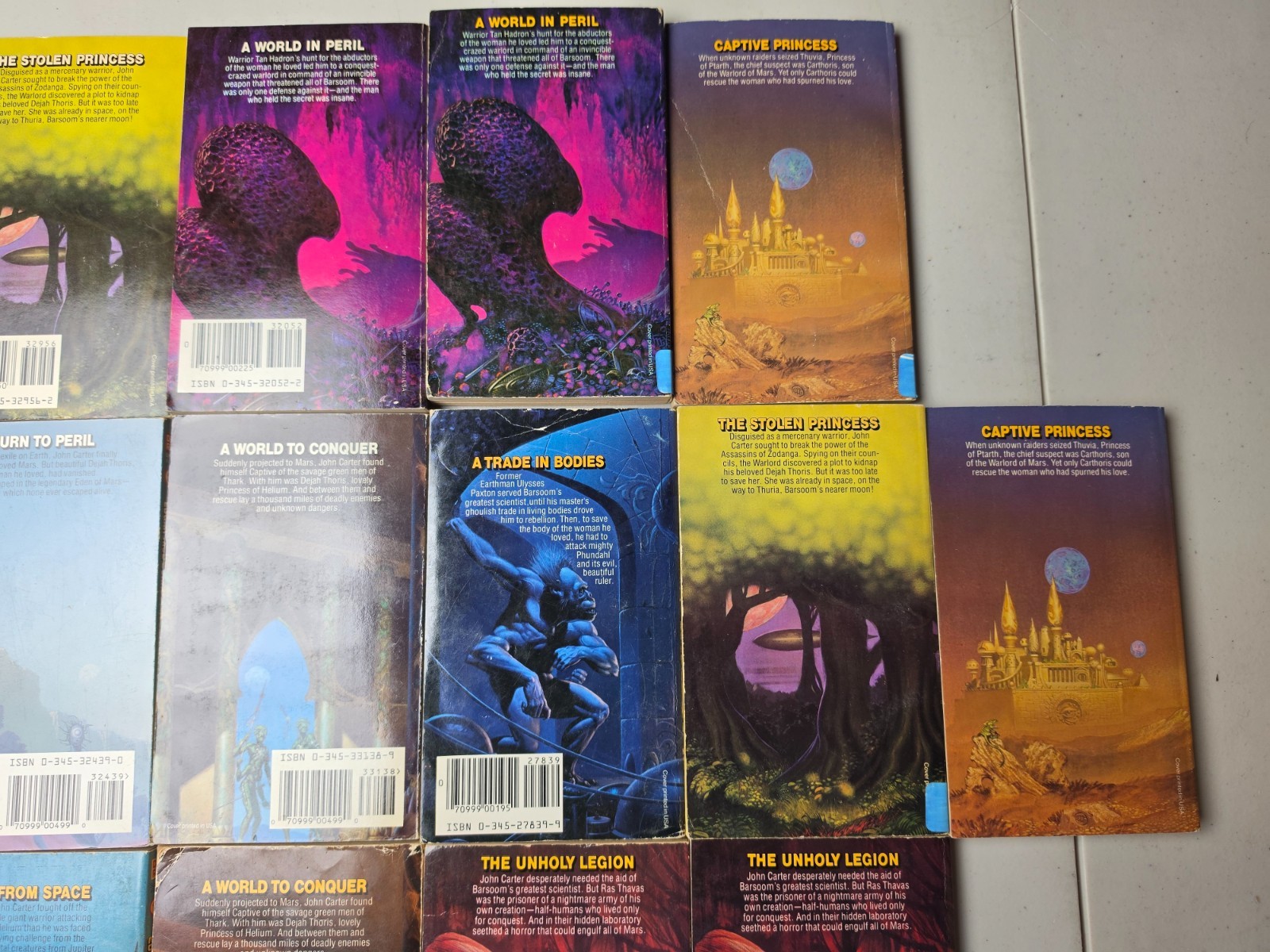 The Martian Tales of Edgar Rice Burroughs John Carter Of Mars Lot of 22 Books