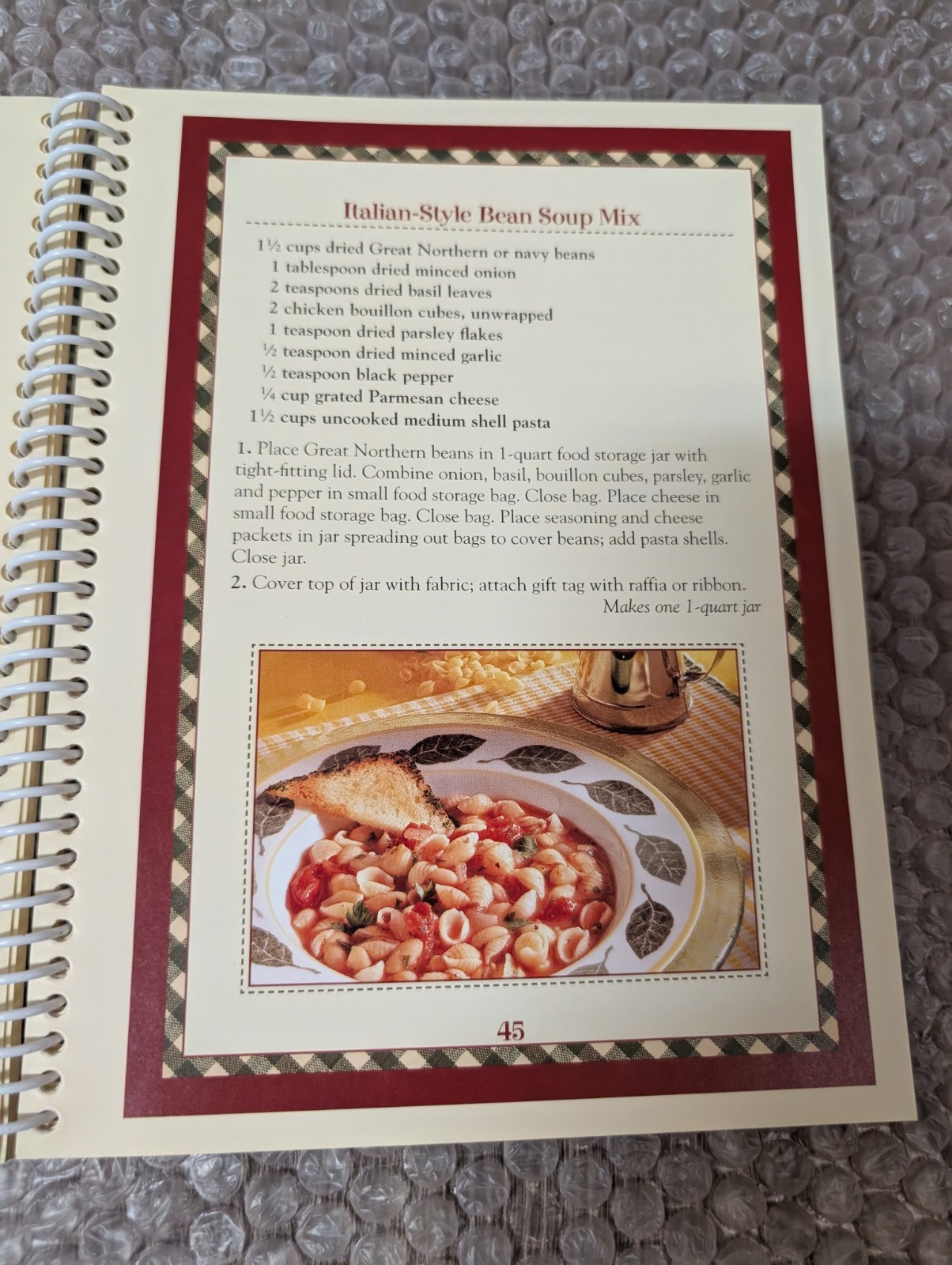 Vintage Gifts From A Jar Soups Chili & More Cookbook Spiral Bound