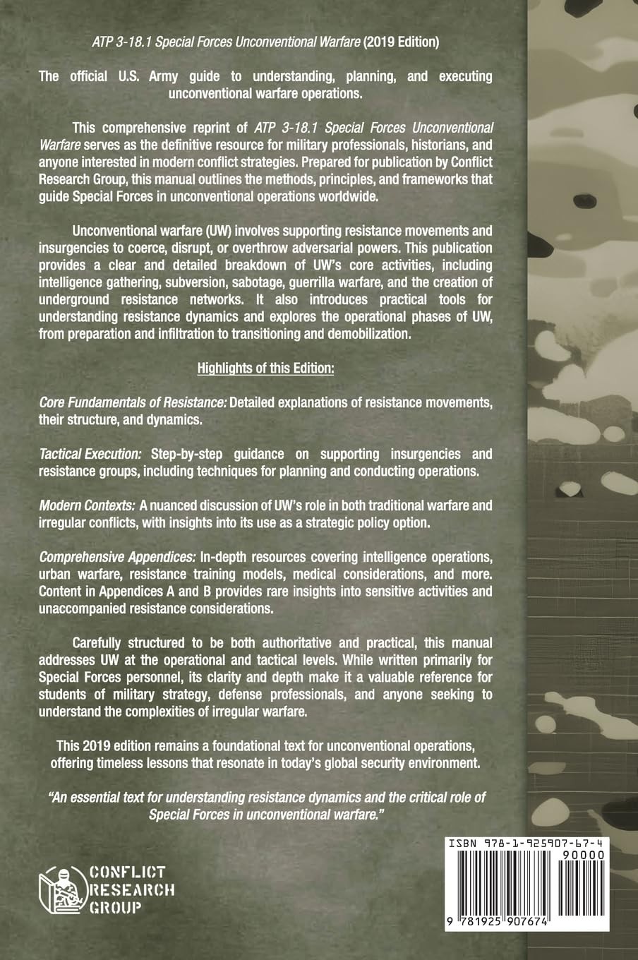 Headquarters Department of ATP 3-18.1 Special Forces Unconventional (Hardback)