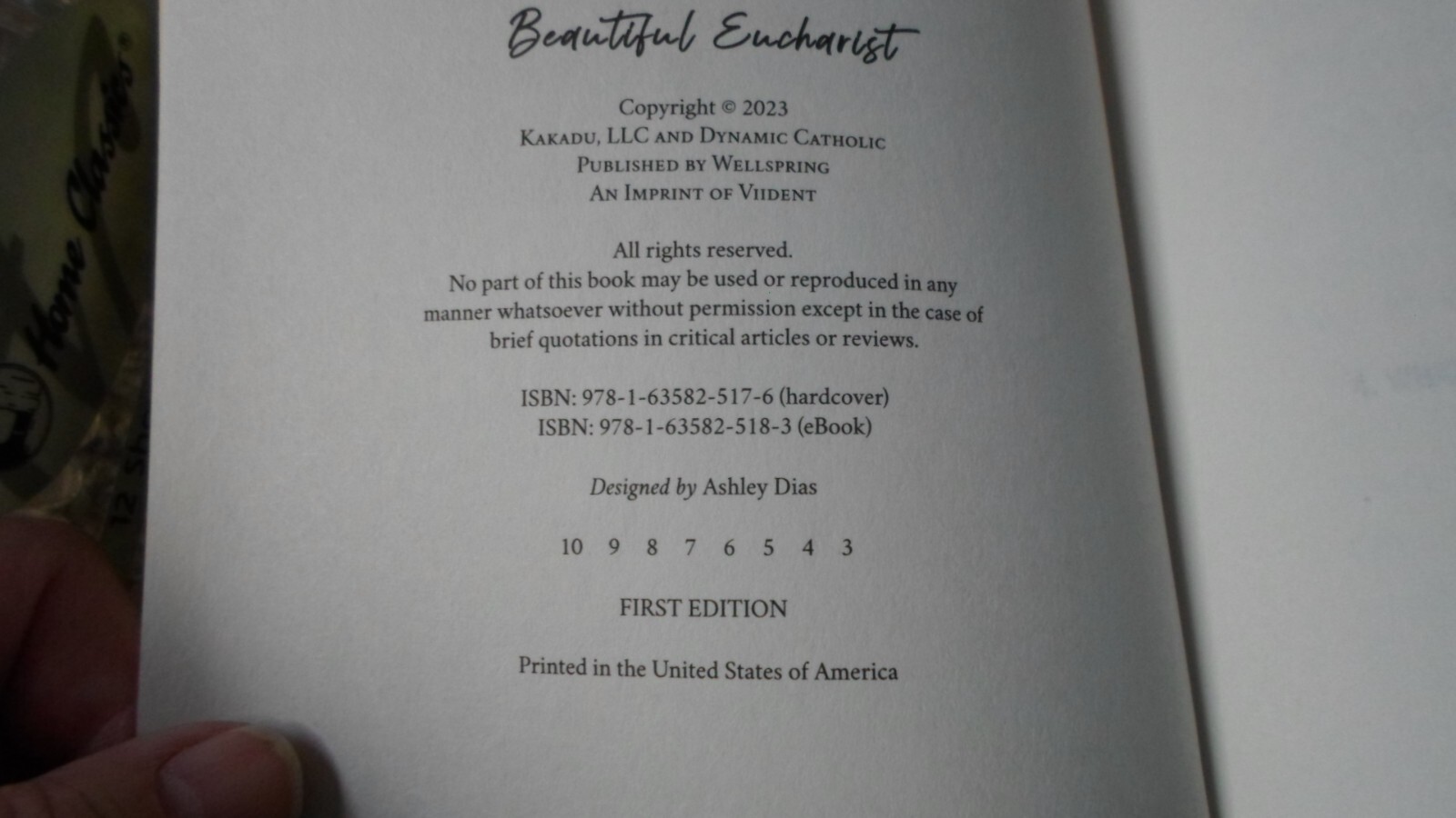 Beautiful Eucharist 2023- first edition-106 pages-USA
