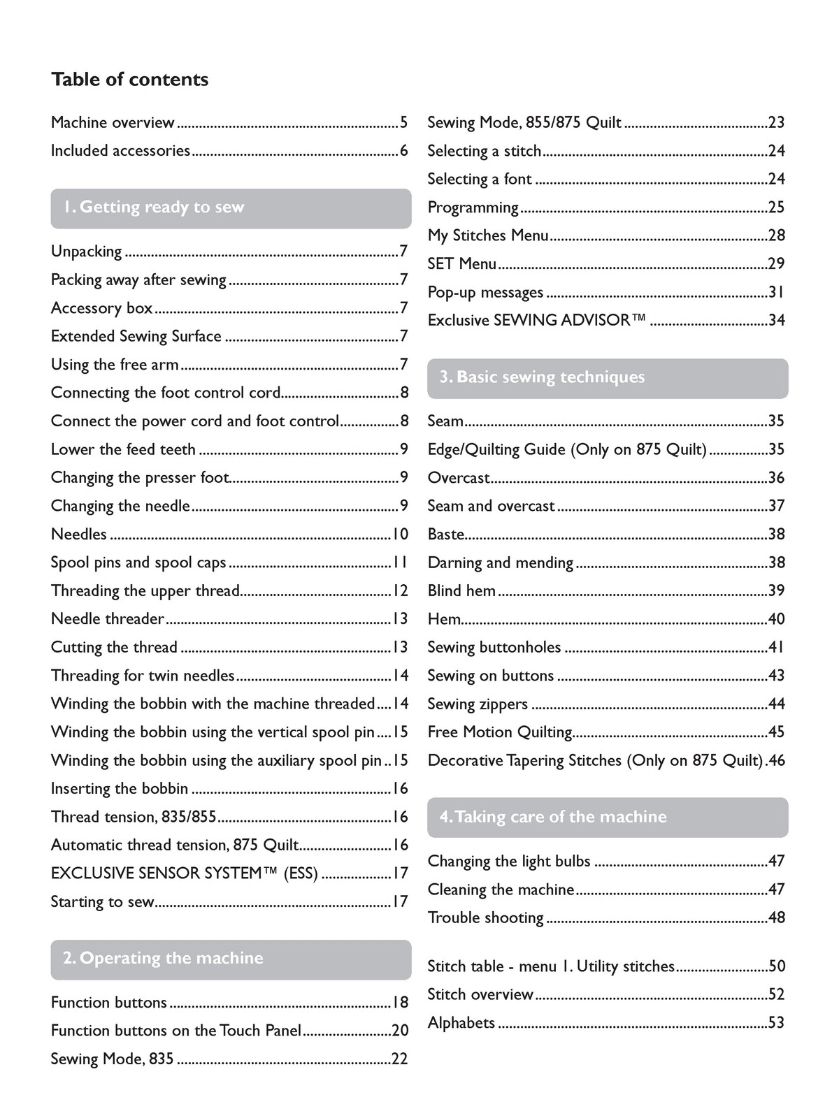 HUSQVARNA VIKING Sapphire 875Q 855 835 Quilt Users Guide Manual – WIRE CLOSURE