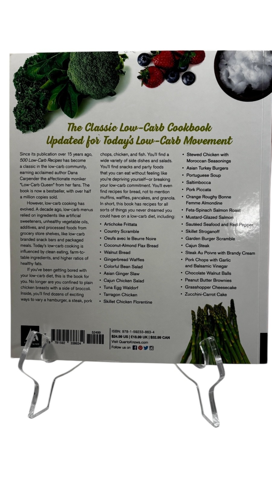 Lot of 1 Low-Carb Cookbooks Dana Carpender- 500 Recipes and 15 Minute Meals